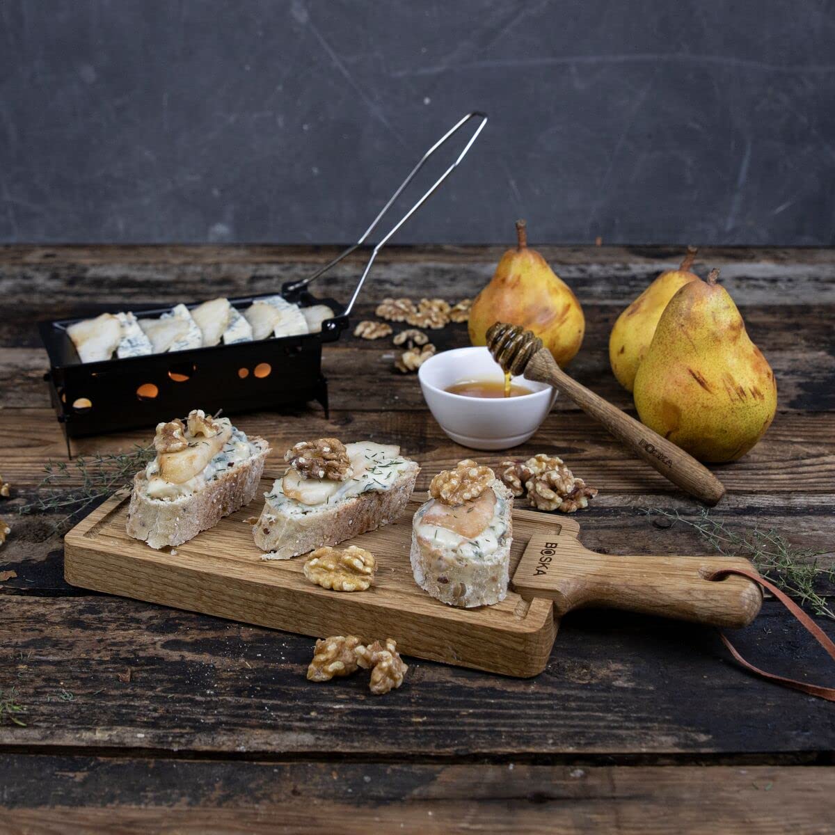 Boska Raclette Grilling Set Milano - Partyclette To Go Set - Suitable For Cheese, Meat, Fish, And Vegetables - Portable Non-Stic