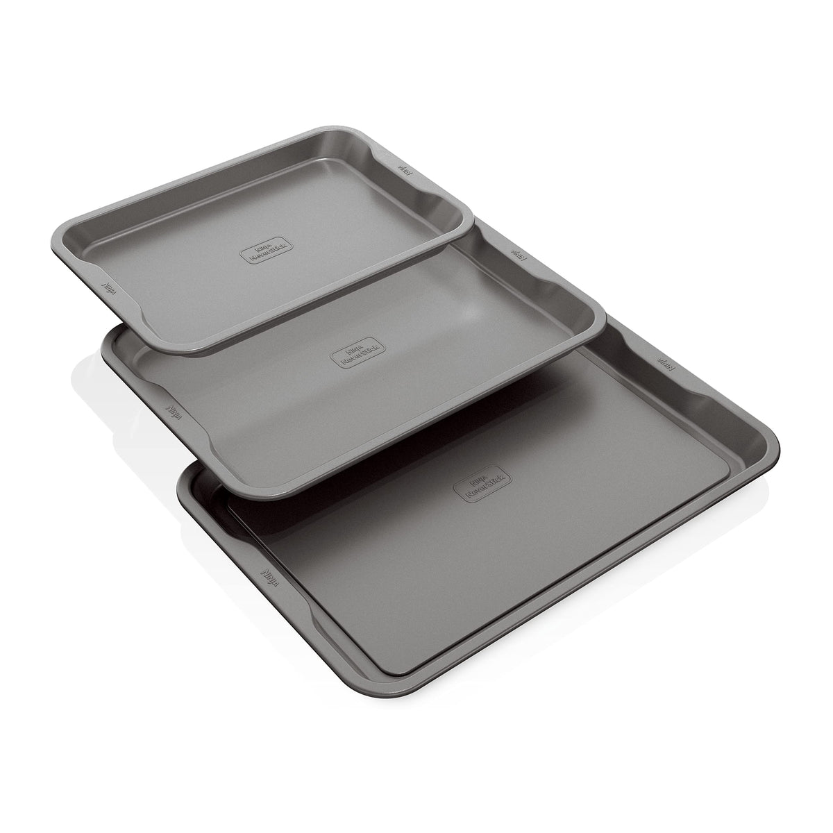Ninja B33003 Foodi Neverstick Premium 3-Piece Baking Sheet Set, Nonstick, Oven Safe Up To 500F, With 9 X 13 Inch Sheet, 10 X 15