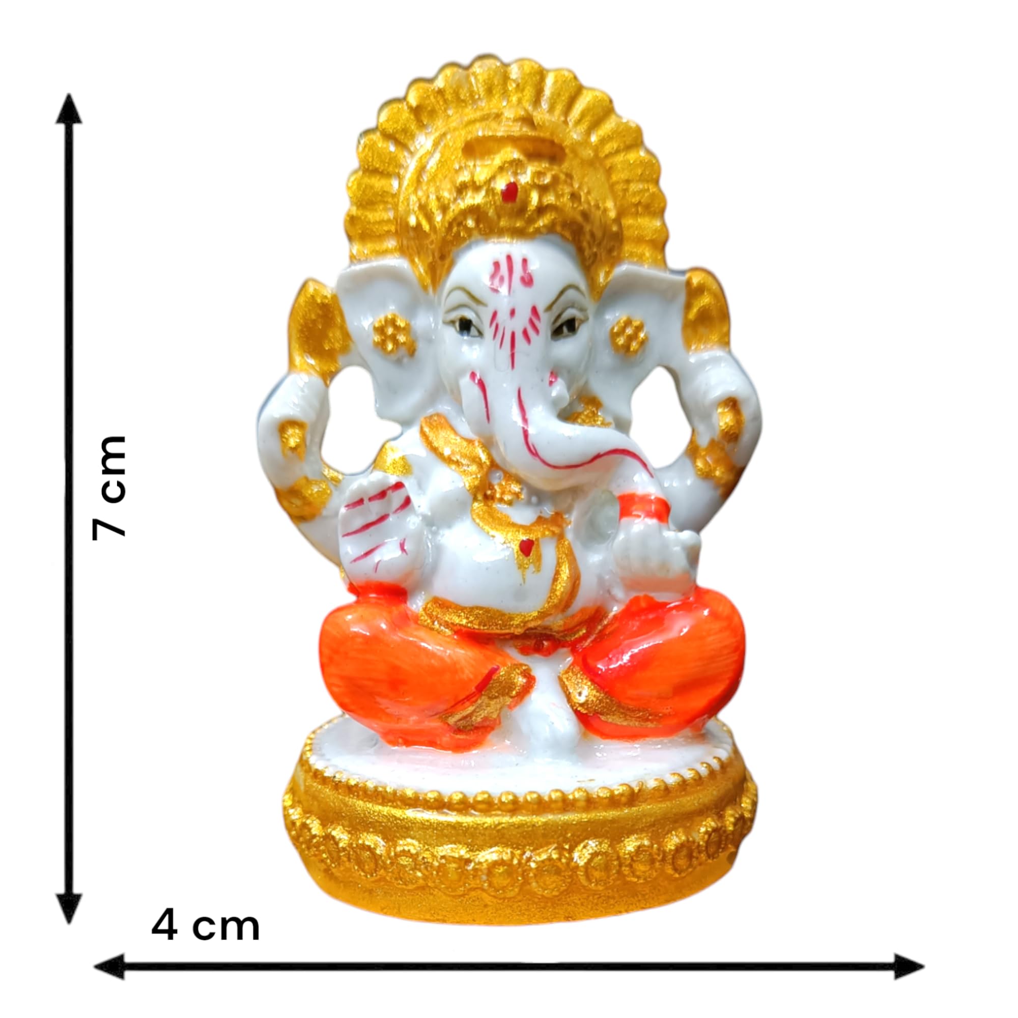 Avg Artistry -Ganesh Ji Idol - Resin/Marble Statue For Ganesh Chaturthi Celebrations And Home Decor
