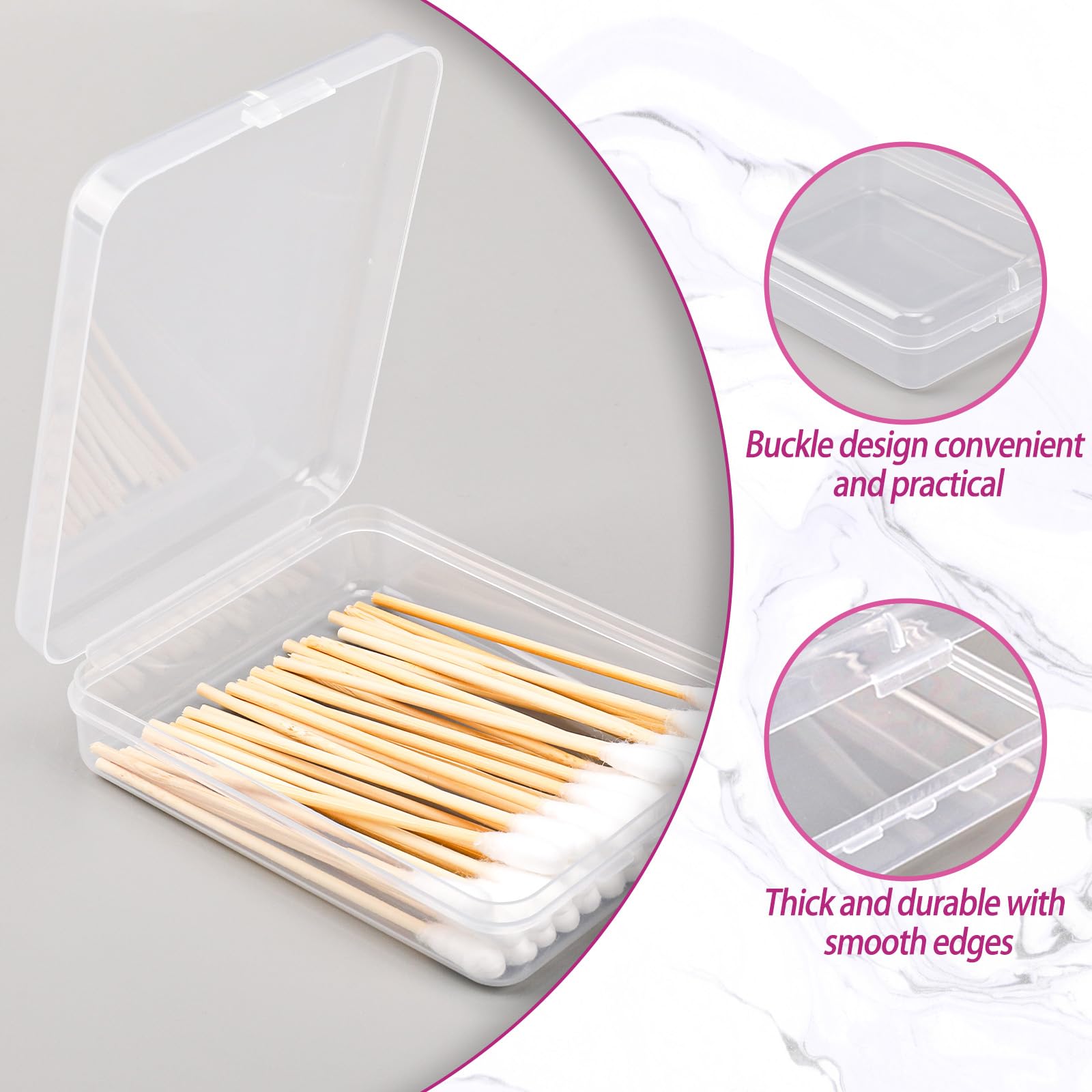 3 Pieces Portable Travel Cotton Pad Holder,Bathroom Vanity Countertop Storage Organizer,Cotton Ball Holder Dispenser,Cosmetic Sp