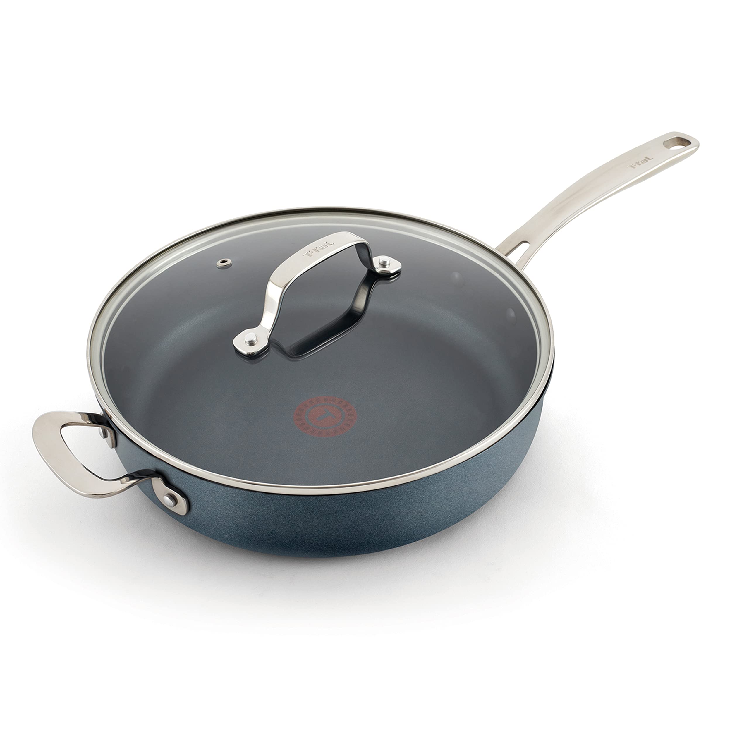 T-Fal Platinum Nonstick Jumbo Cooker 5 Quart Induction Oven Broiler Safe 500F Cookware, Pots And Pans, Dishwasher Safe Slate