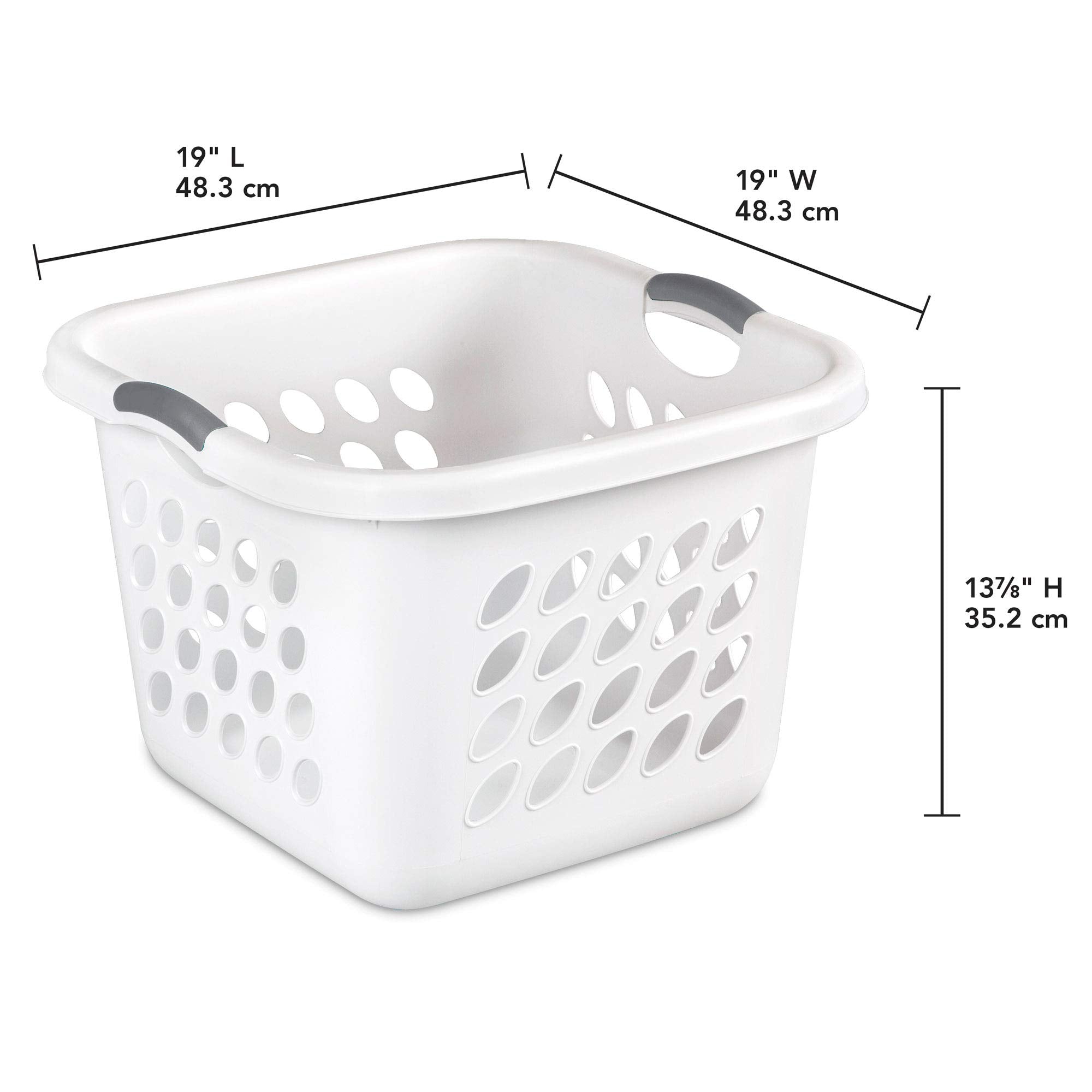Sterilite 12178006 Laundry Basket, 19'' L X 19'' W X 13.88'' H(Pack Of 1), White(Pack Of 1)