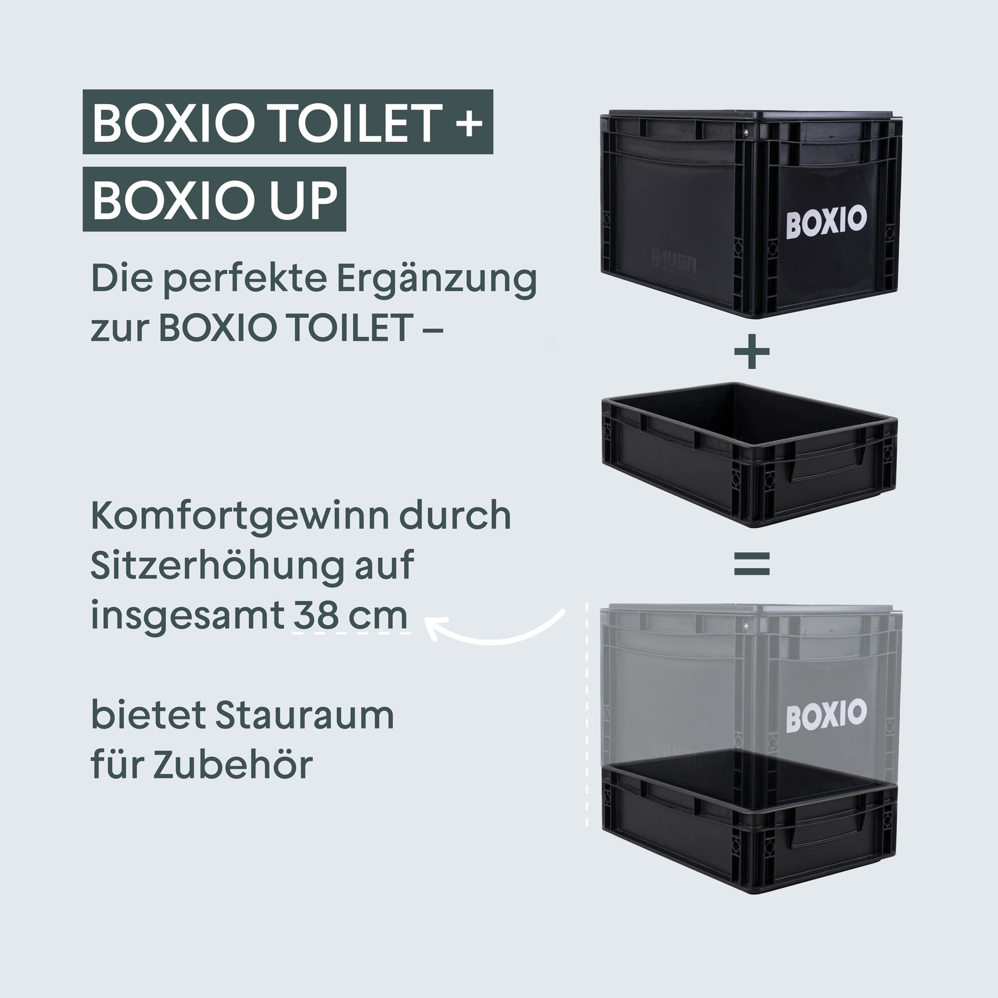 BOXIO Toilet UP: Booster Seat for Separating Toilet - Includes Hemp Litter and Practical Shaker - 15.7'' x 11.8'' x 4.7'' cm