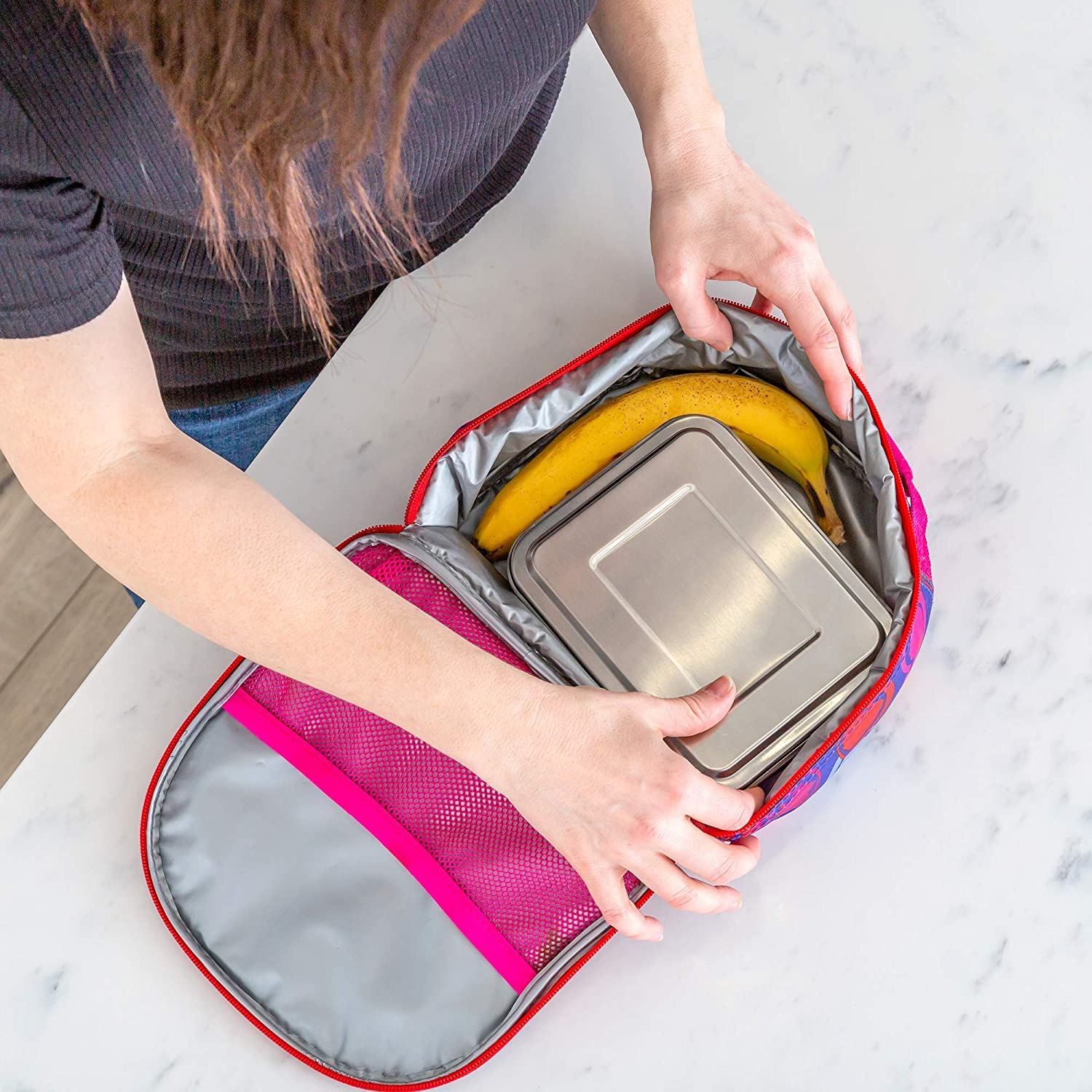 Wg Inc Small Stainless Steel Bento Box Sandwich Container, Salads Or One Meal Tiffin | Open Design For Wraps | Hygienic, Easy To