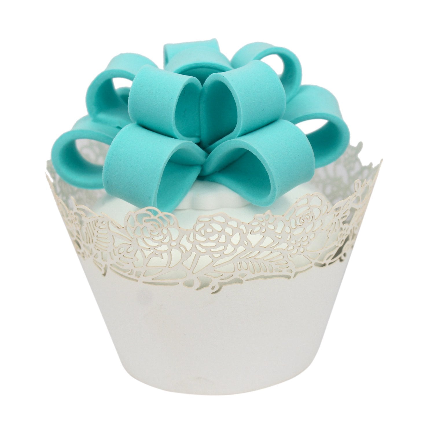 Cupcake Wrappers Pack Of 50 White Filigree Artistic Bake Cake Paper Cups Little Vine Lace Laser Cut Liner Baking Cup Muffin Case