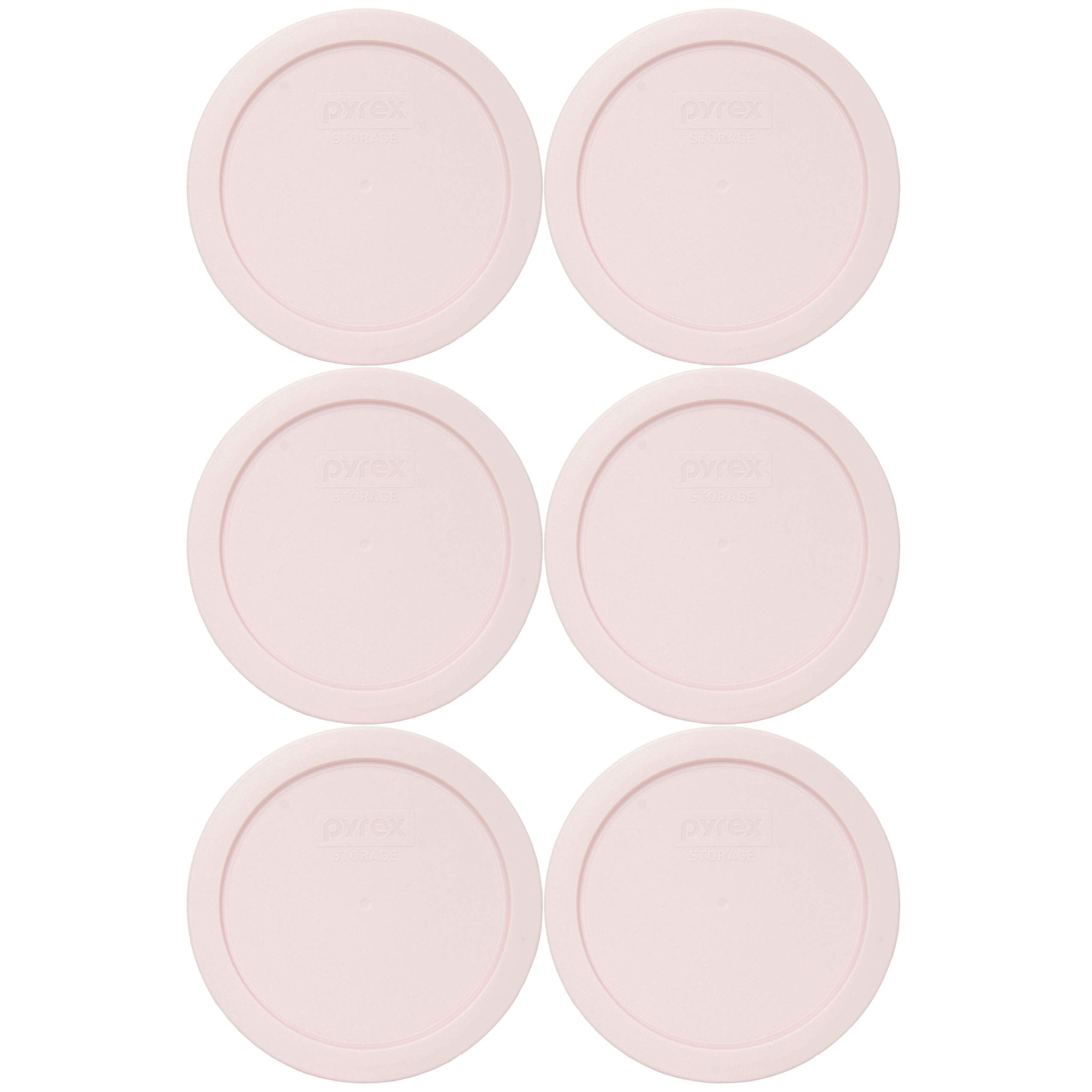 Pyrex 7201-Pc Loring Pink Round Plastic Food Storage Replacement Lid, Made In Usa - 6 Pack