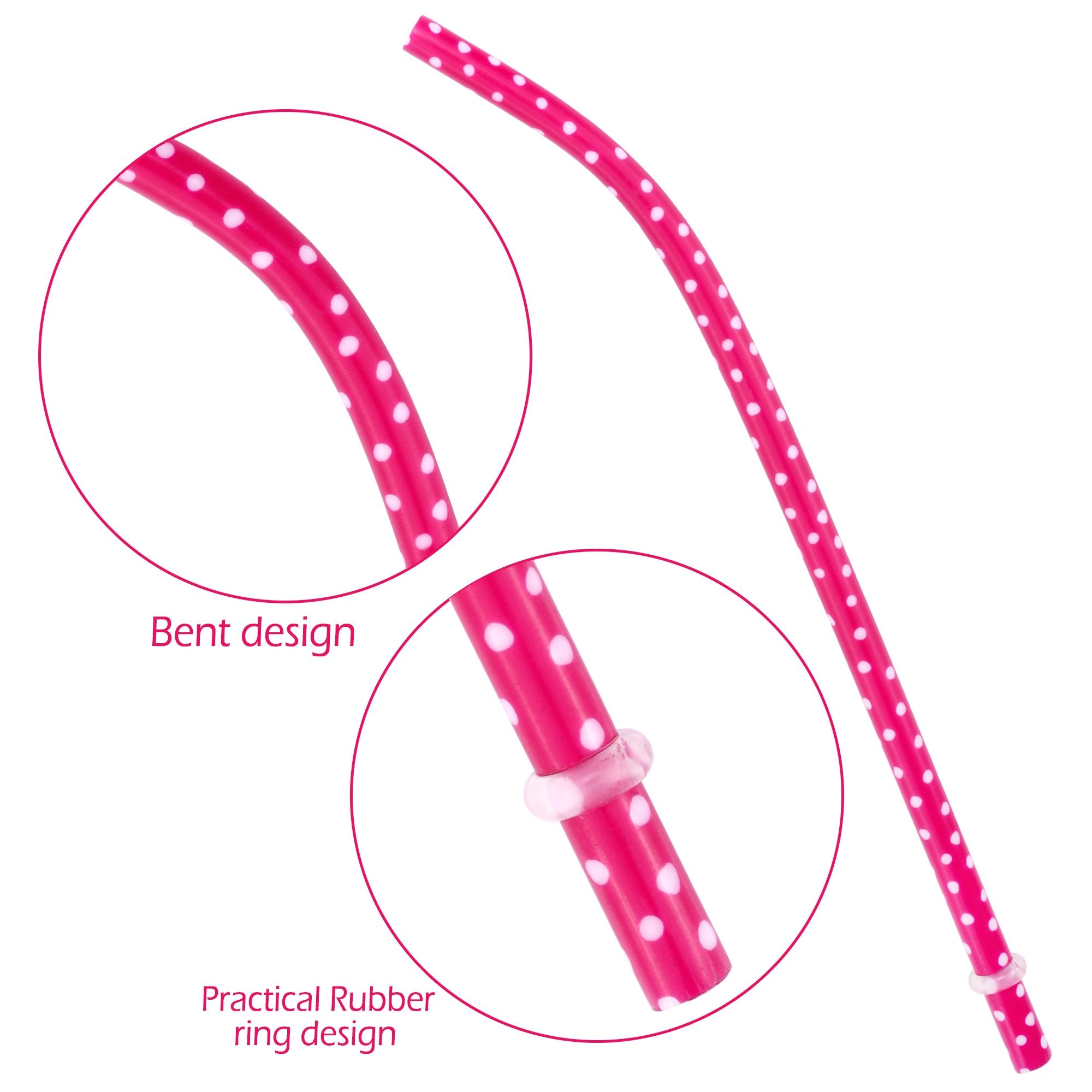 Janyun 30 Pcs Heart Shaped Straws Pink Plastic Straws, Reusable Valentines Straws Cute Pink Heart Drinking Straws For Valentines
