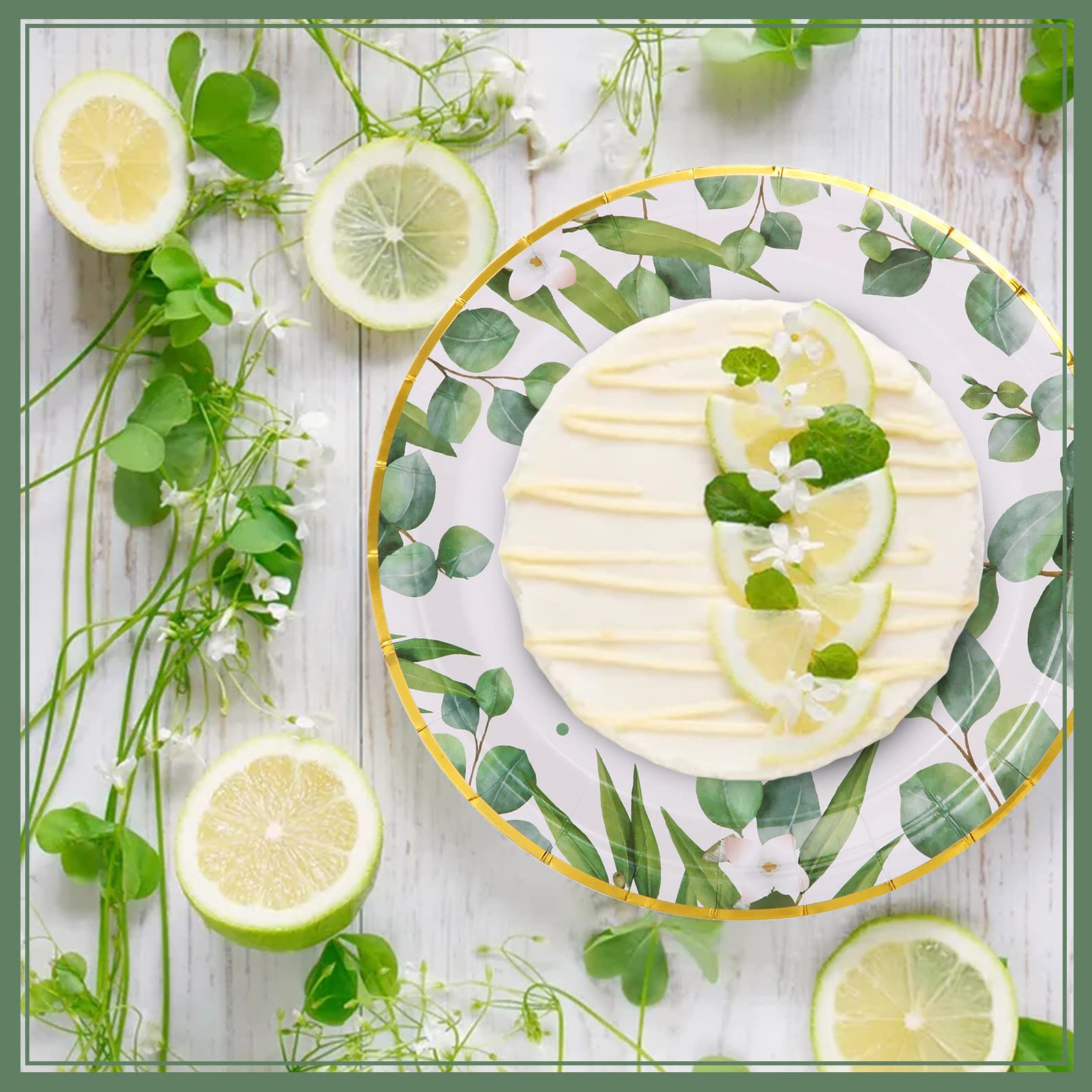 Gender Neutral Baby Shower Plates And Napkins For 25 Sage Green Party Decorations Boy Girl Birthday Bridal Shower Floral Wedding