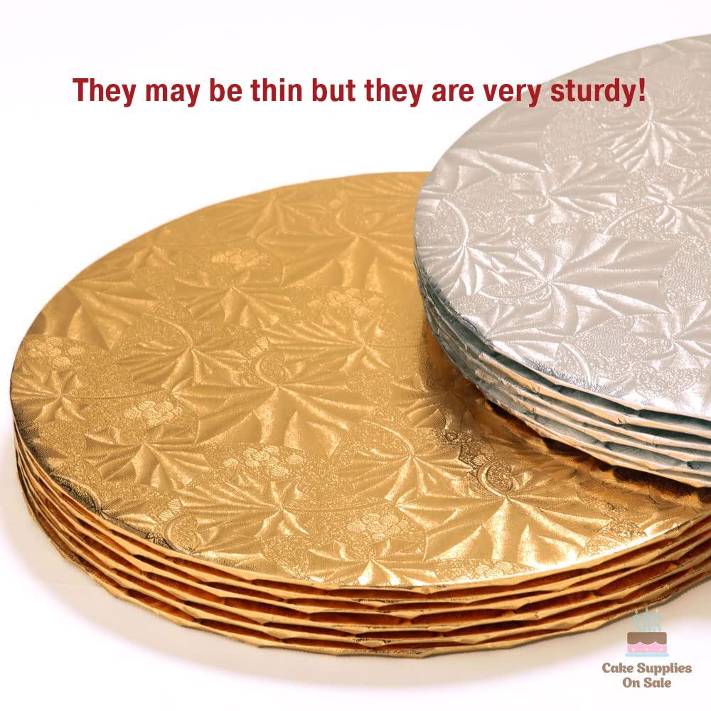Cake S.O.S. 10'' Gold Round Thin Drum 1/4'', 25 Count