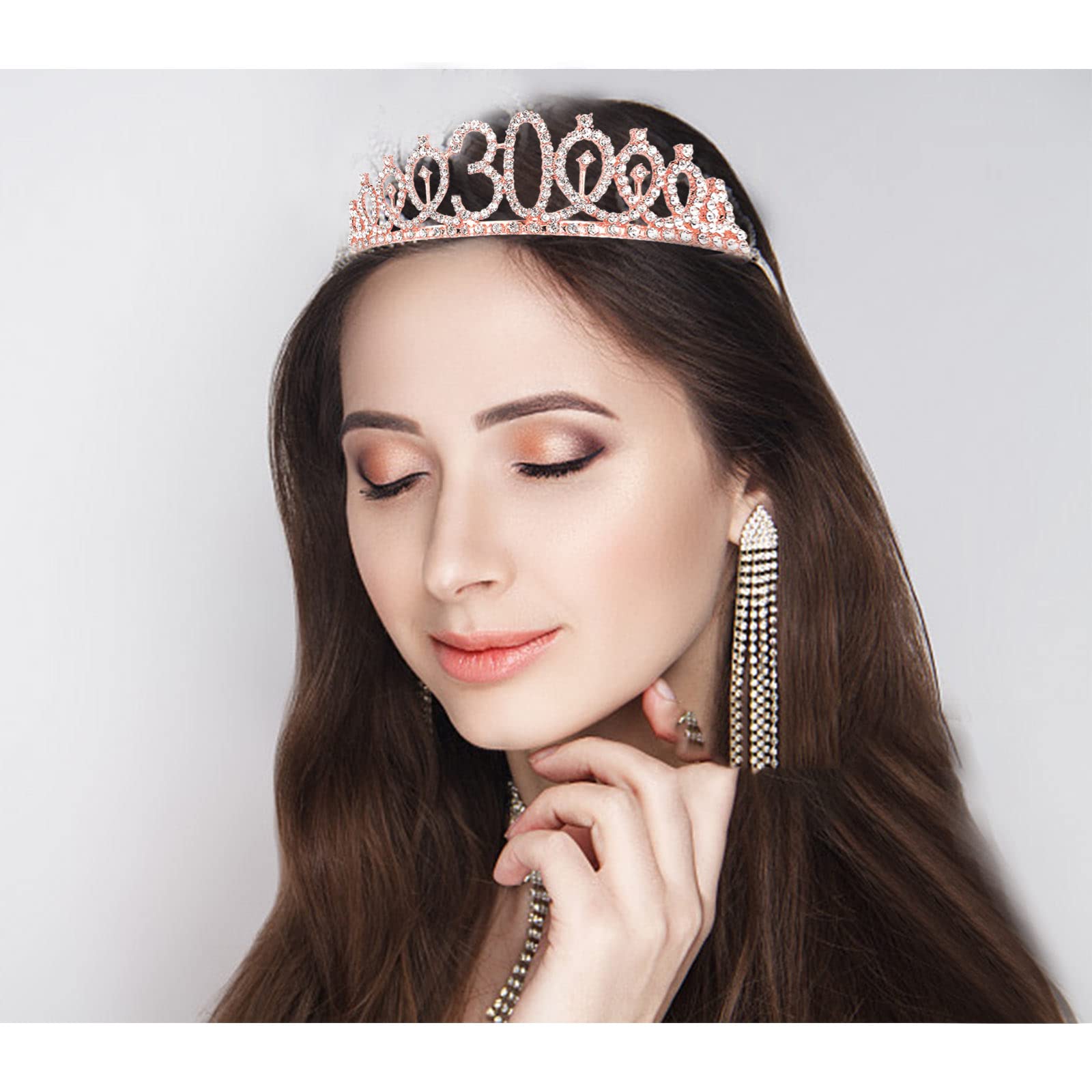 30Th Birthday Sash And Tiara For Women, 30Th Birthday Decorations For Women, 30Th Birthday Sash, Rose Gold 30 & Fabulous Birthda
