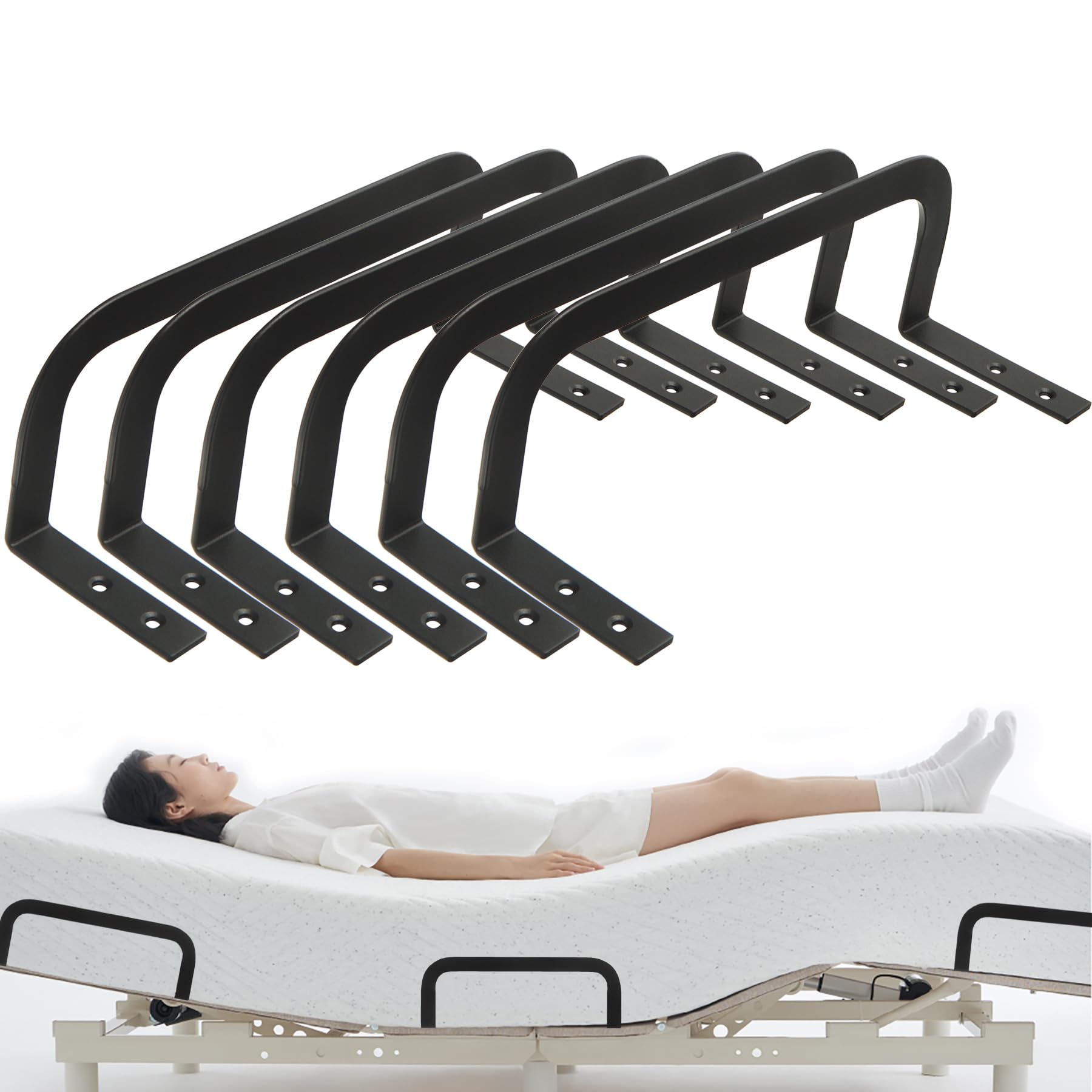 Koxhero Mattress Retainer Bar Bracket Holder 6Pcs Keeping Mattress From Sliding For Foot Of Platform Beds,Adjustable Beds,Rv Mat