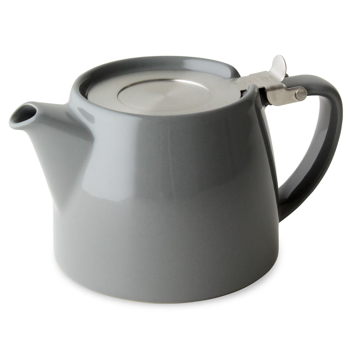 Forlife Stump Teapot With Sls Lid And Infuser, 18-Ounce, Gray