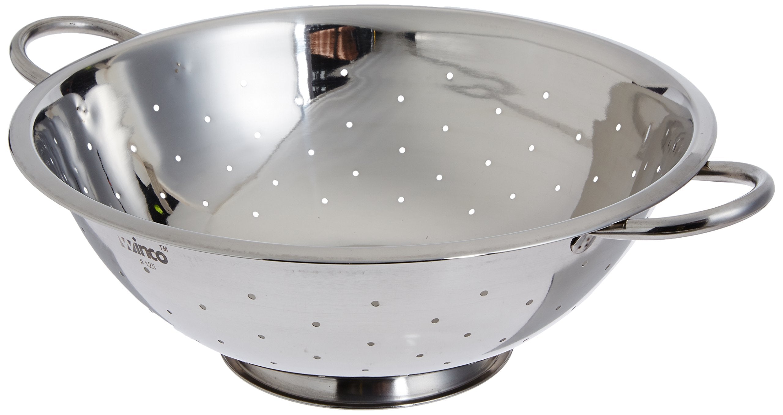 Winco Stainless Steel Colander With Base, 8-Quart, Medium
