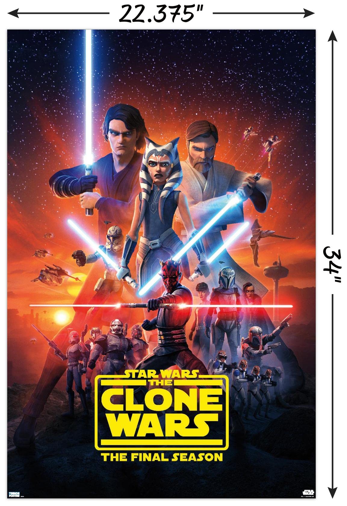 Trends International Star Wars: The Clone Wars - Season 7 Key Art Wall Poster, 22.375'' X 34'', Unframed Version