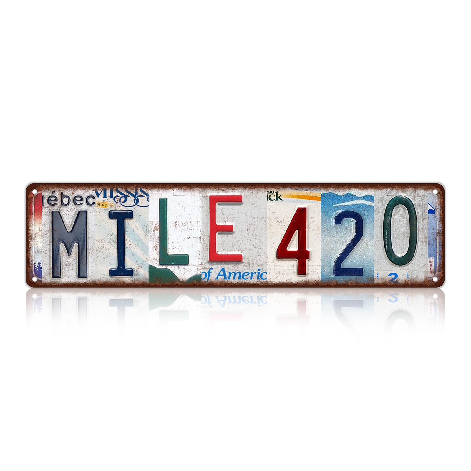 Vintage Mile 420 Wall Decor Street Signs Home Bar Coffee Metal Tin Signs 16 x 4 Inches