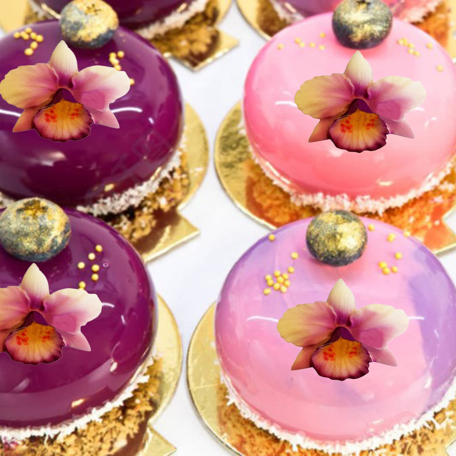 Mujiang Flower Blossom Silicone Mold Orchid Chocolate Fondant Molds For Cake Decorating Candy Gum Paste Set Of 4