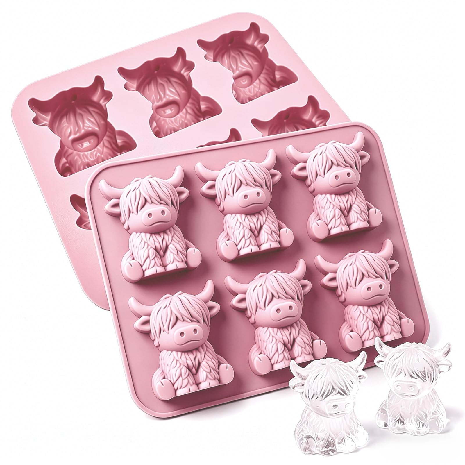 Silicone Ice Cube Mold, Flexible Ice Cube Tray for Juice, Chcolate, Coffee & Cocktails and More, BPA Free Easy Release, 3D Cute 