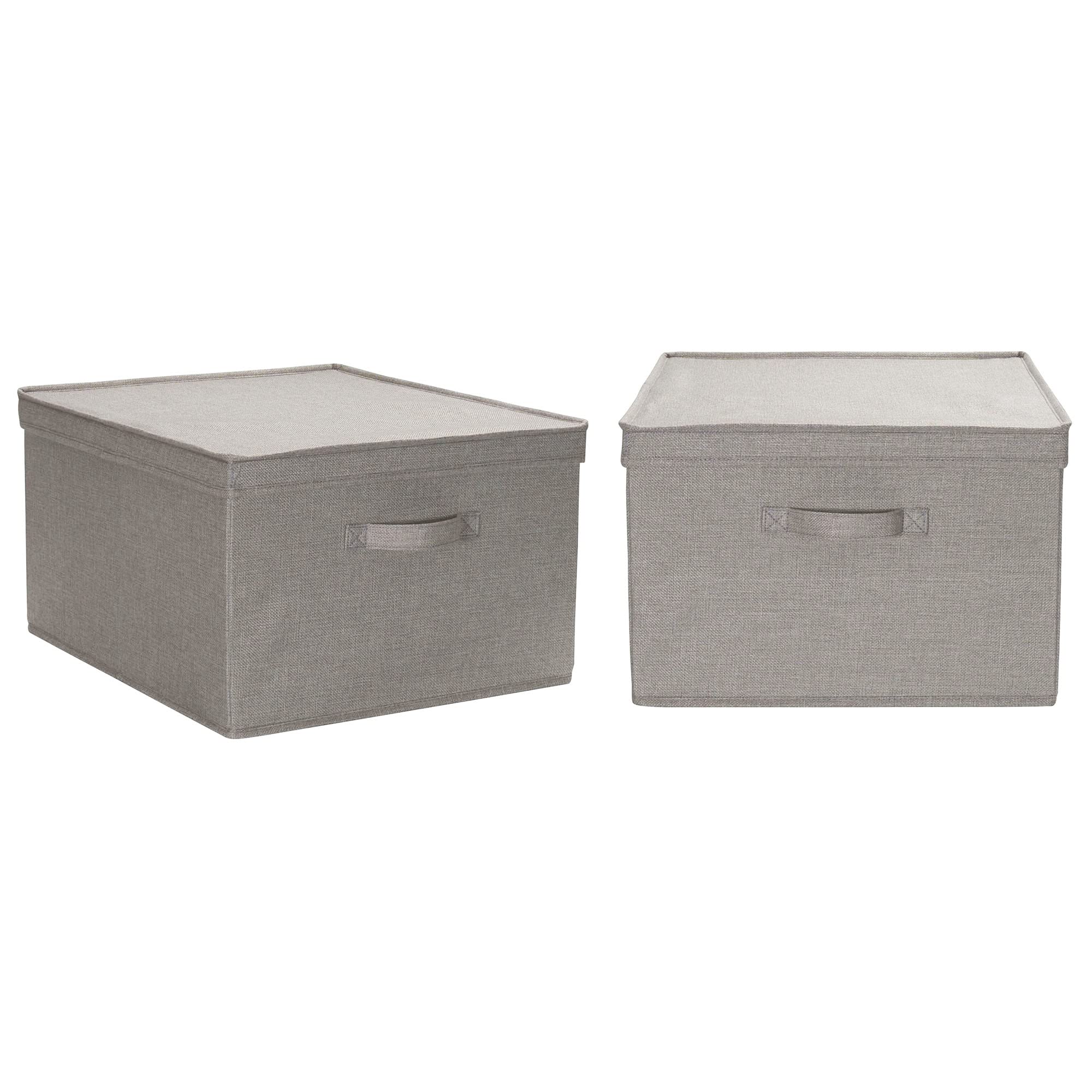 Household Essentials Jumbo Fabric Storage Bins 2 Pack, Gray,Silver