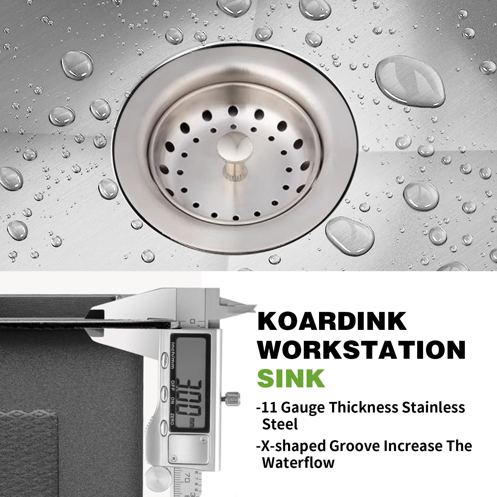 Kitchen Sink Workstation, 27x18 Inch Stainless Steel Drop In Kitchen Sink Modern Undermount Single Bowl Kitchen Sink Gift Combo-