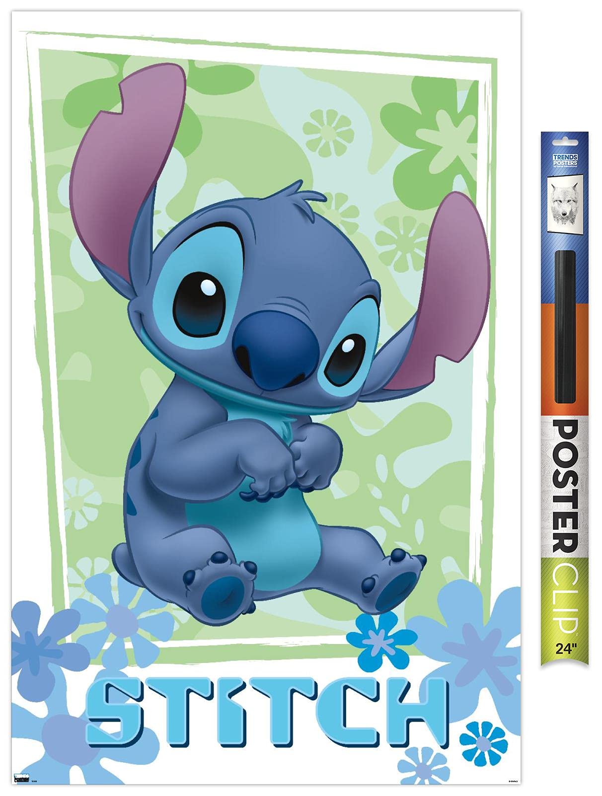 Trends International Disney Lilo And Stitch - Flowers Wall Poster, 22.375'' X 34'', Premium Poster & Clip Bundle