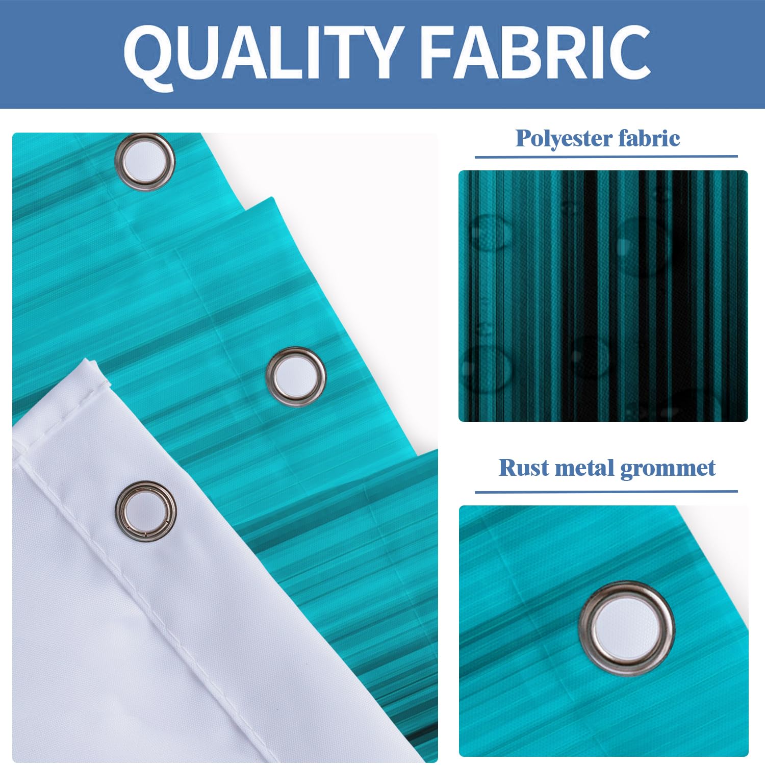 Aatter Teal And Black Shower Curtain Ombre Turquoise Aqua Dark Striped Gradient Simple Art Mens Gothic Abstract Cool Funny Adult