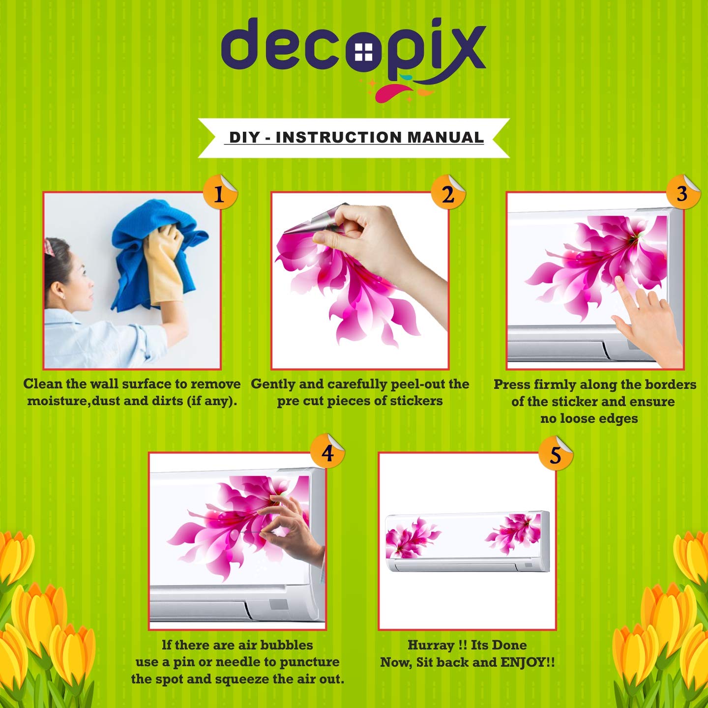 Decopix 'Ac Sticker Fridge Sticker Wall Sticker Split Ac Stickers Air Conditioner Sticker - Standard Size (Fit For All Models/Si