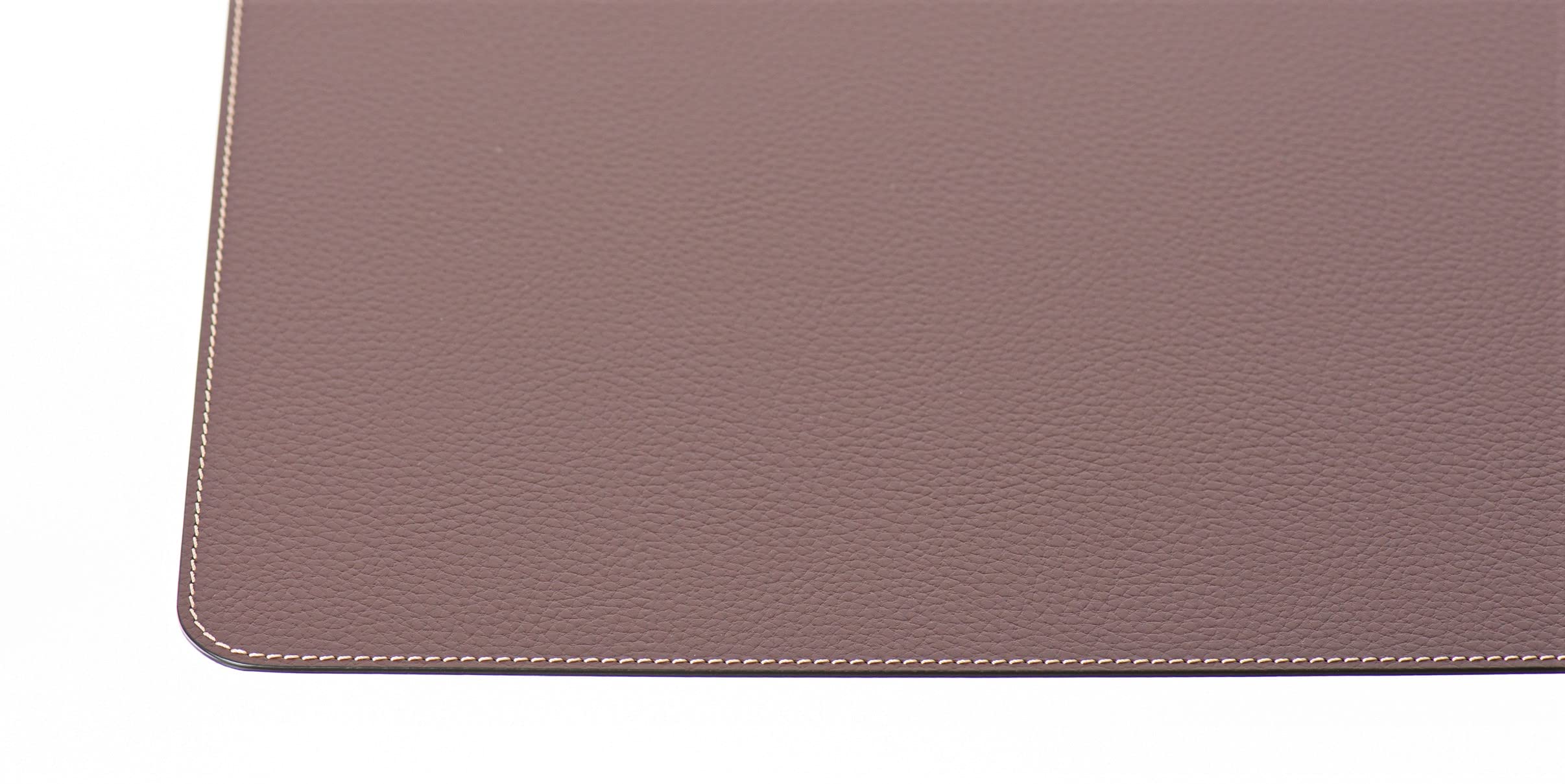 Nikalaz Set Of Small Brown Placemats And Coasters, 4 Table Mats And 4 Coasters, Recycled Leather, Place Mats 15.75'' X 11.8'' An