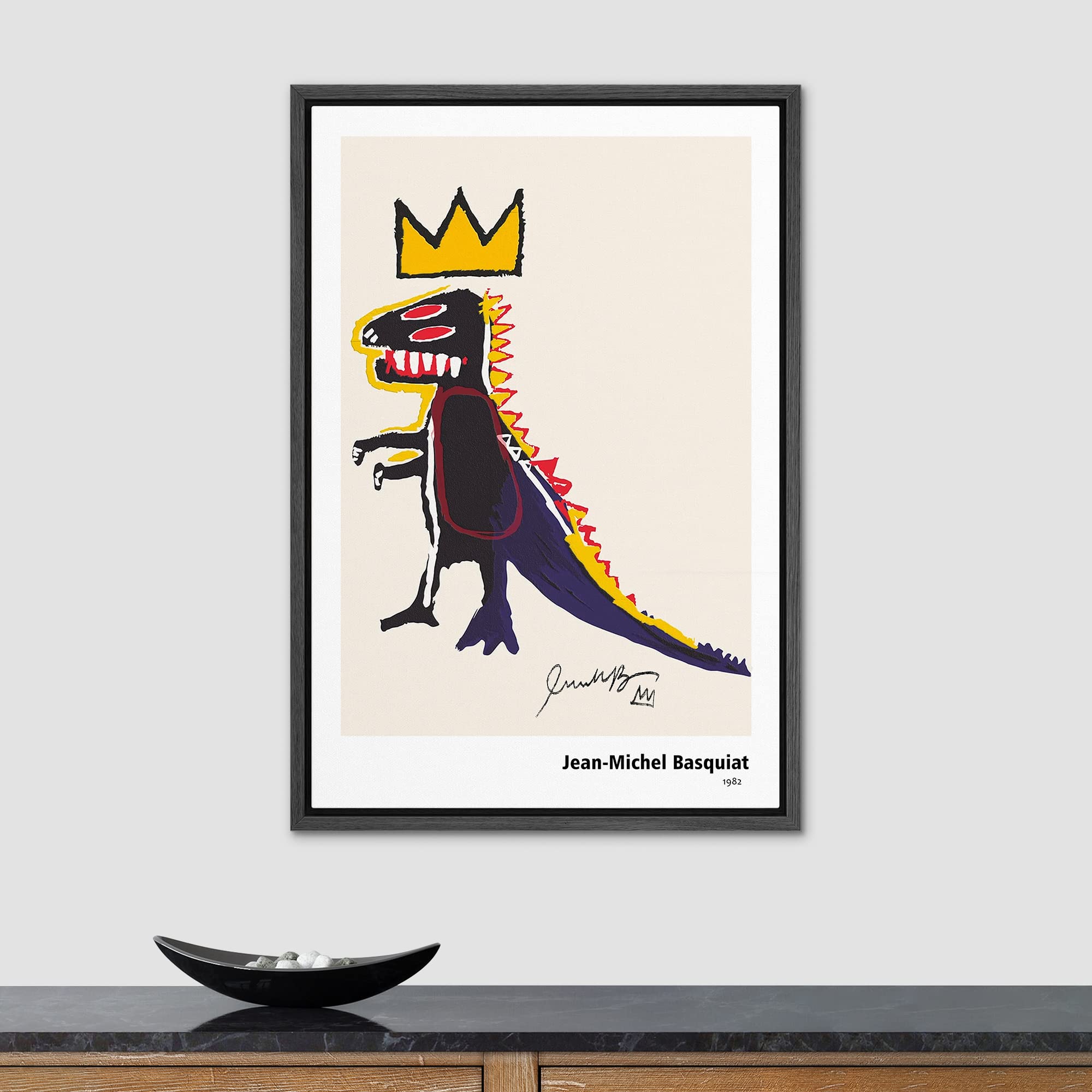 Signleader Framed Canvas Print Wall Art Dinosaur King Animals Fantasy Illustrations Fine Art Rustic Scenic Colorful For Living R