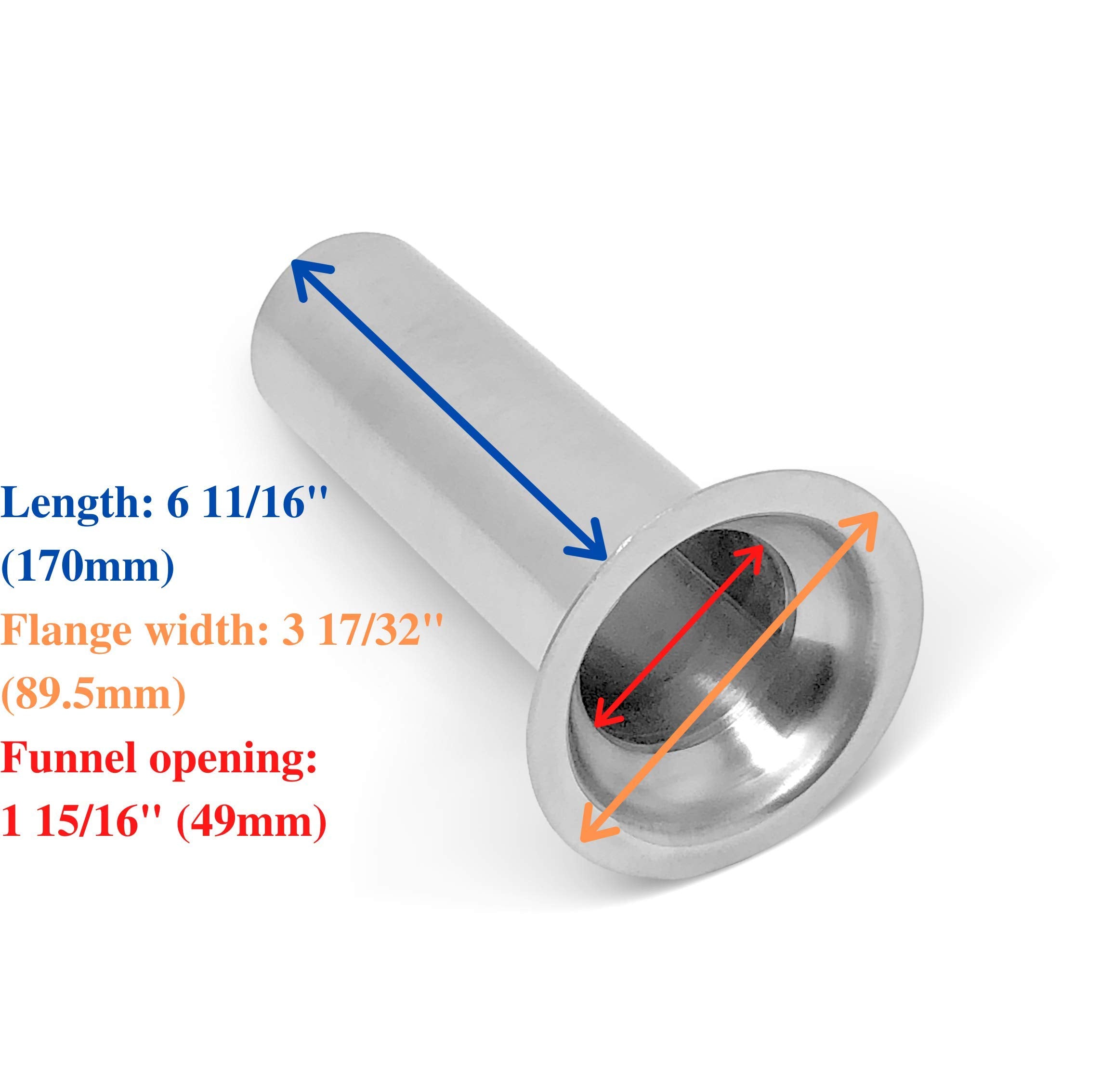 #22 Stainless Steel 2 Inch Meat Bag Filling Tube For Meat Grinder