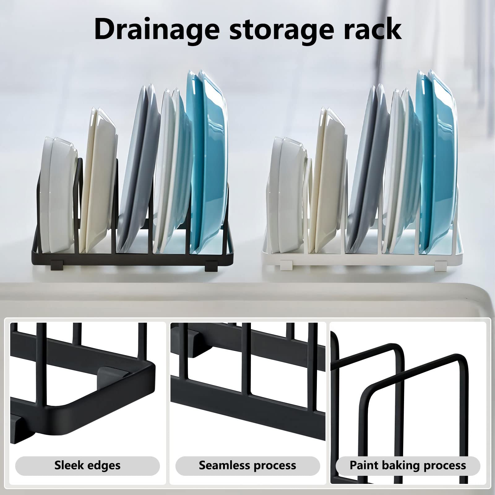 Fourmor- Home Accented Storage Rack-Kitchen Holder Stand - Diversified Euro Kitchen Organizer For Plates, Cutting Boards, Bakewa