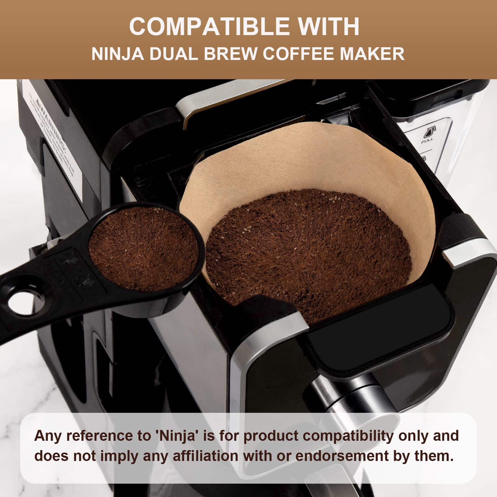 Brikinte Disposable Coffee Paper Filters For Ninja Dual Brew Coffee Maker,200 Pcs #4 Cone Replacement Filter Compatible With Nin