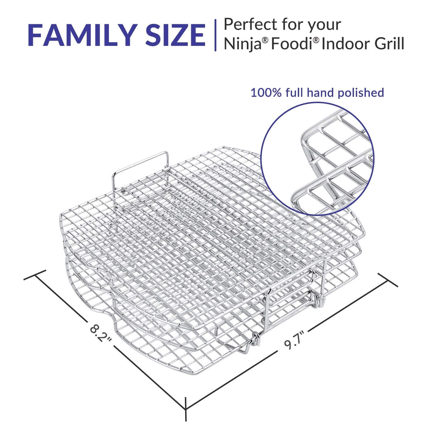 Geesta Dehydrator Rack Stainless Steel Stand Compatible with Ninja Foodi AG300  AG300C  AG301  AG301C  AG302  AG400  IG301A Ninja Foodi Grill Accessories