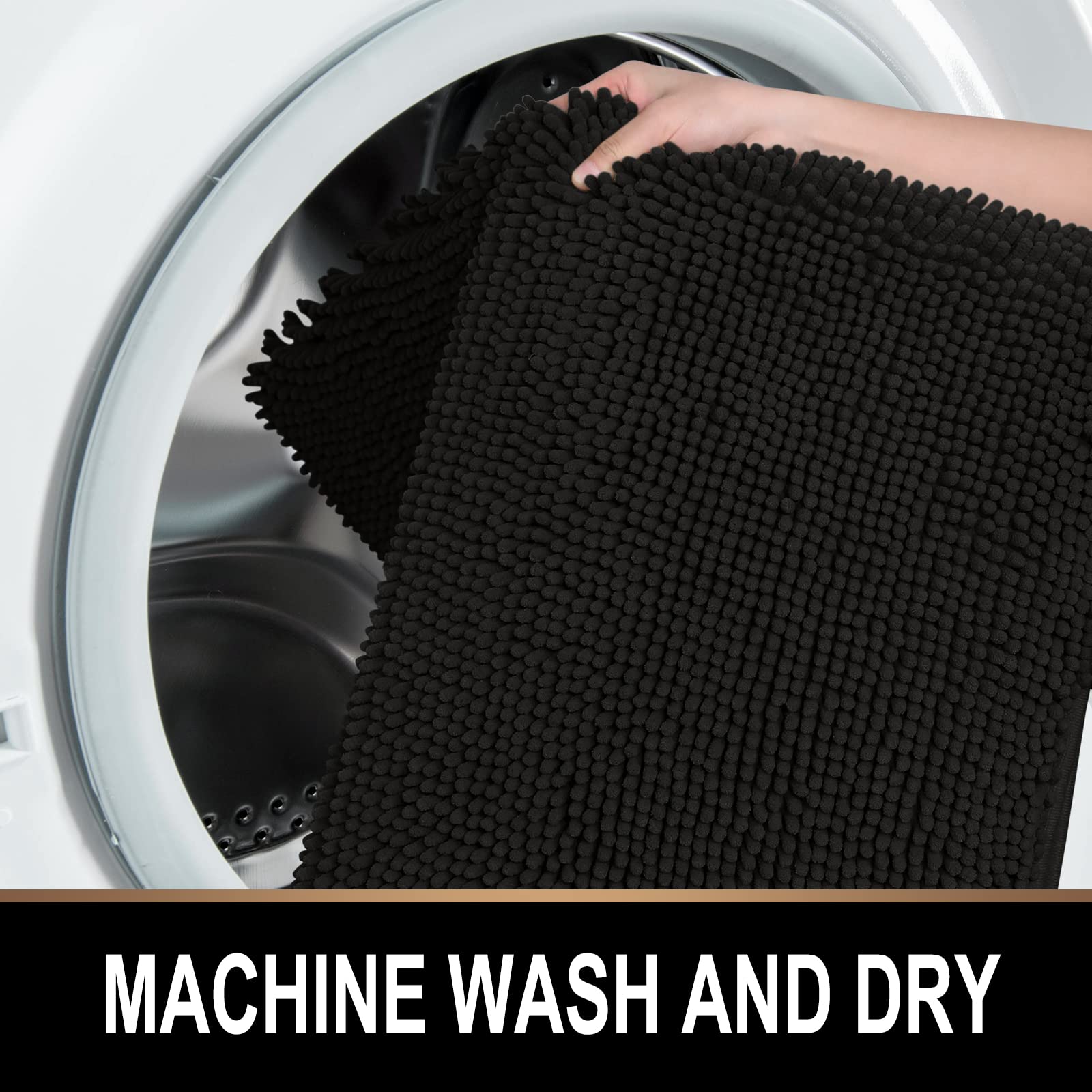 Mayshine Round Bathroom Rug 36X36, Soft Plush Chenille Bath Mat, Pvc Non Slip Backing, Absorbent Washable Quick Dry Bathroom Rug