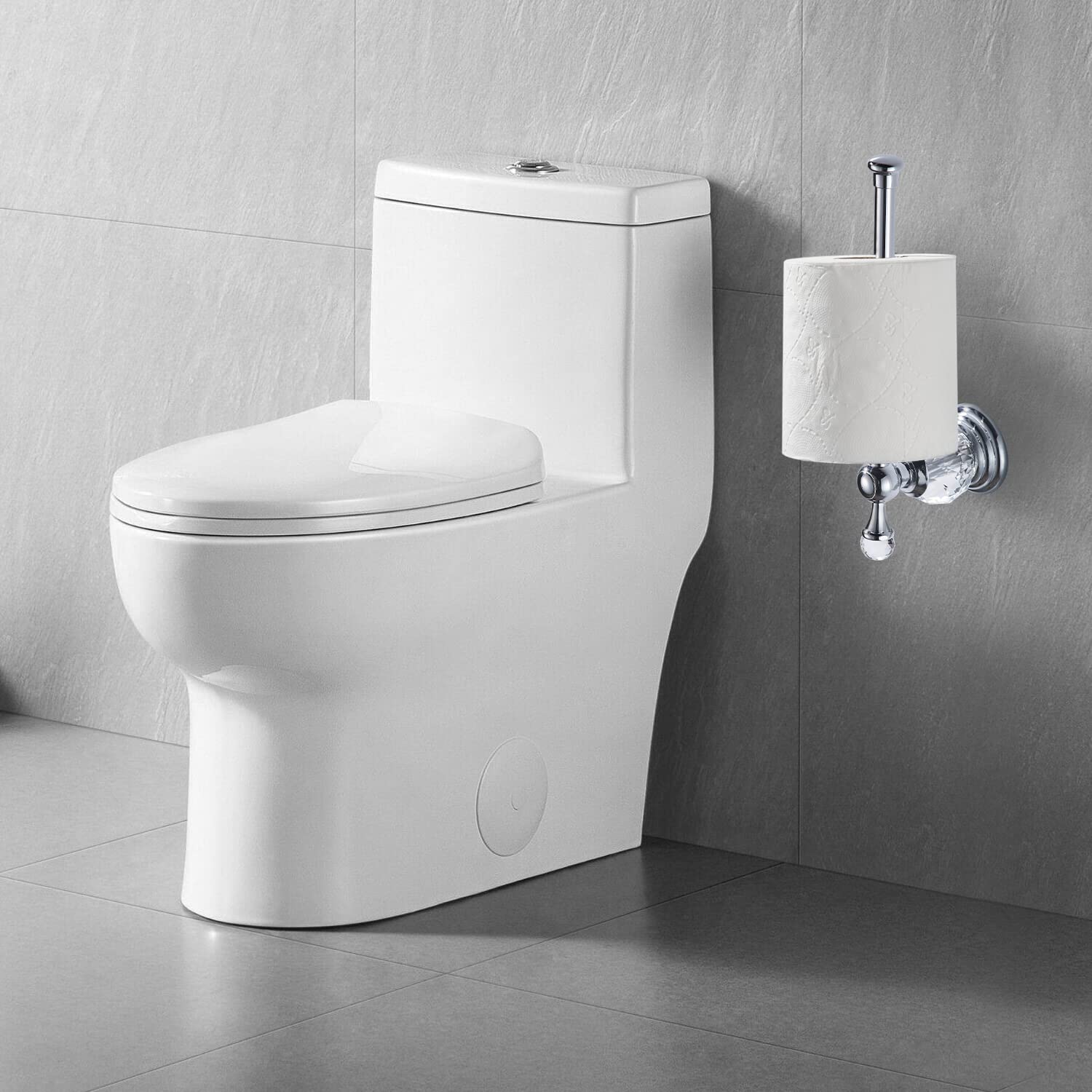 BATHSIR Crystal Toilet Paper Holder  SilverToilet Roll Holder Modern Bathroom Accessories Zinc Alloy Tissue Hanger Wall Mounted