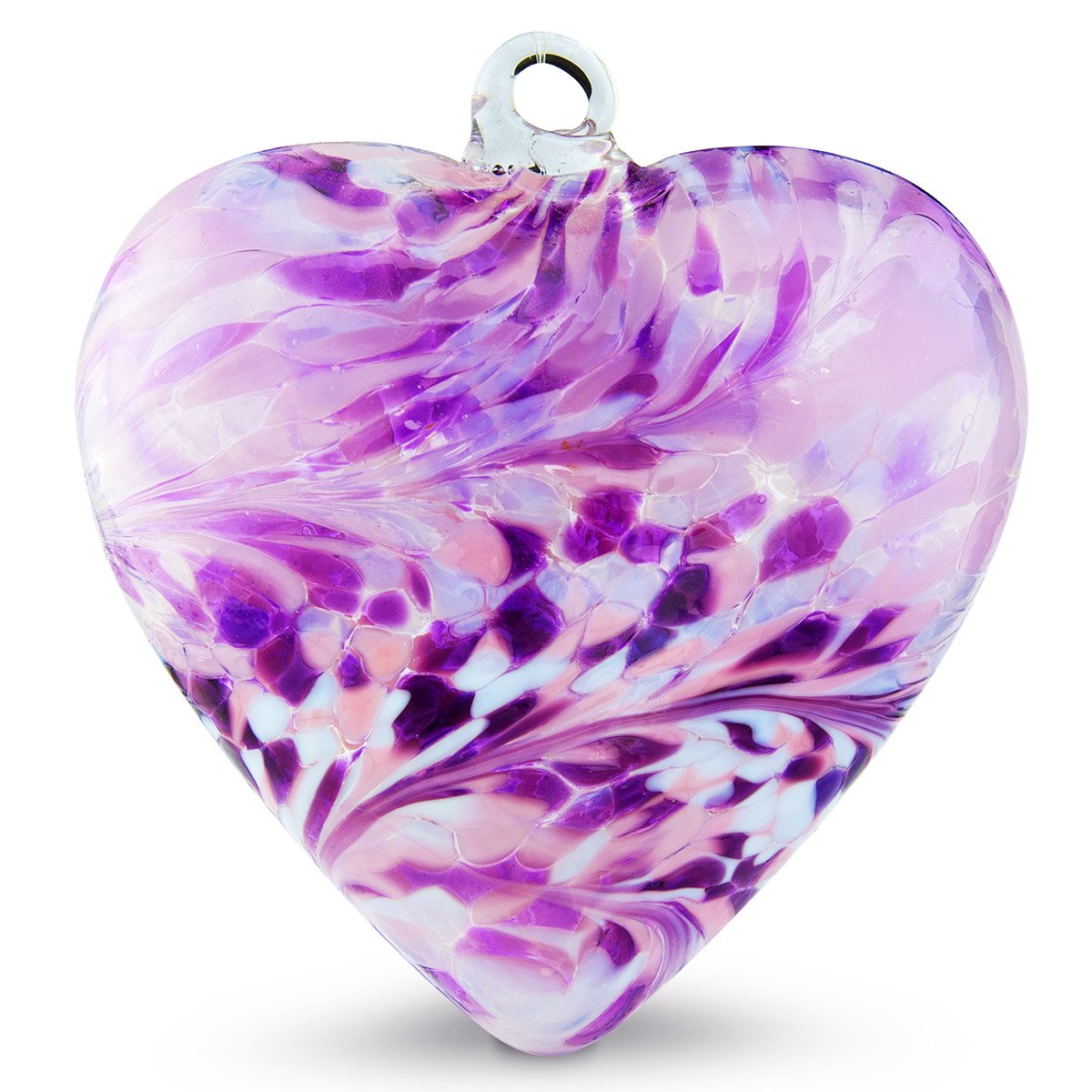Hand Blown Glass Heart Ornament (Bloom)