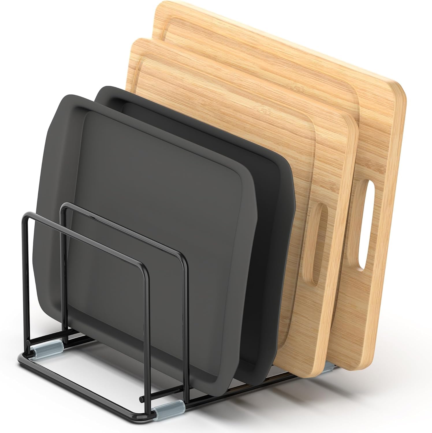 Mfs Craft World Cutting Board Organizer Rack In Innovation Plate Rack With 5 Sections Tray Holder Pot & Pan Organizer Stand For 