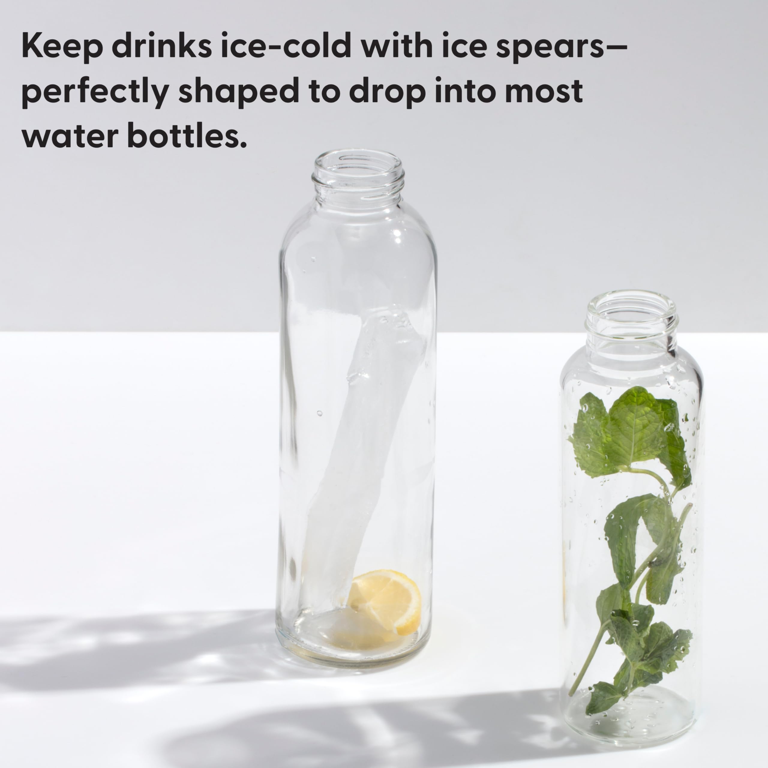 W&P Peak Silicone Water Bottle Ice Tray W Protective Lid  Charcoal Easy To Remove Ice  Food Grade Premium Silicone  Dishwasher S