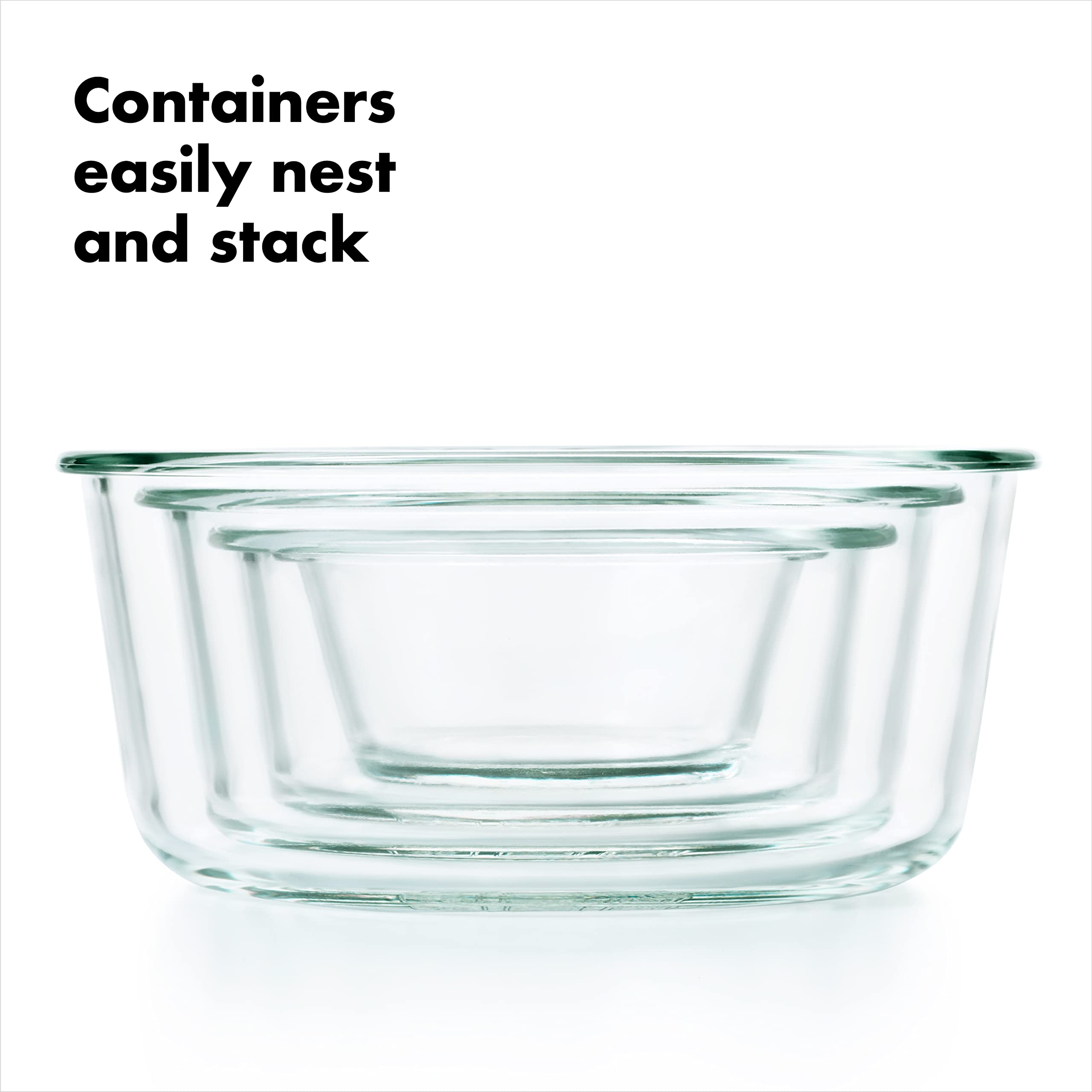 Oxo Good Grips 4 Cup Smart Seal Leakproof Glass Round Airtight Food Storage Container