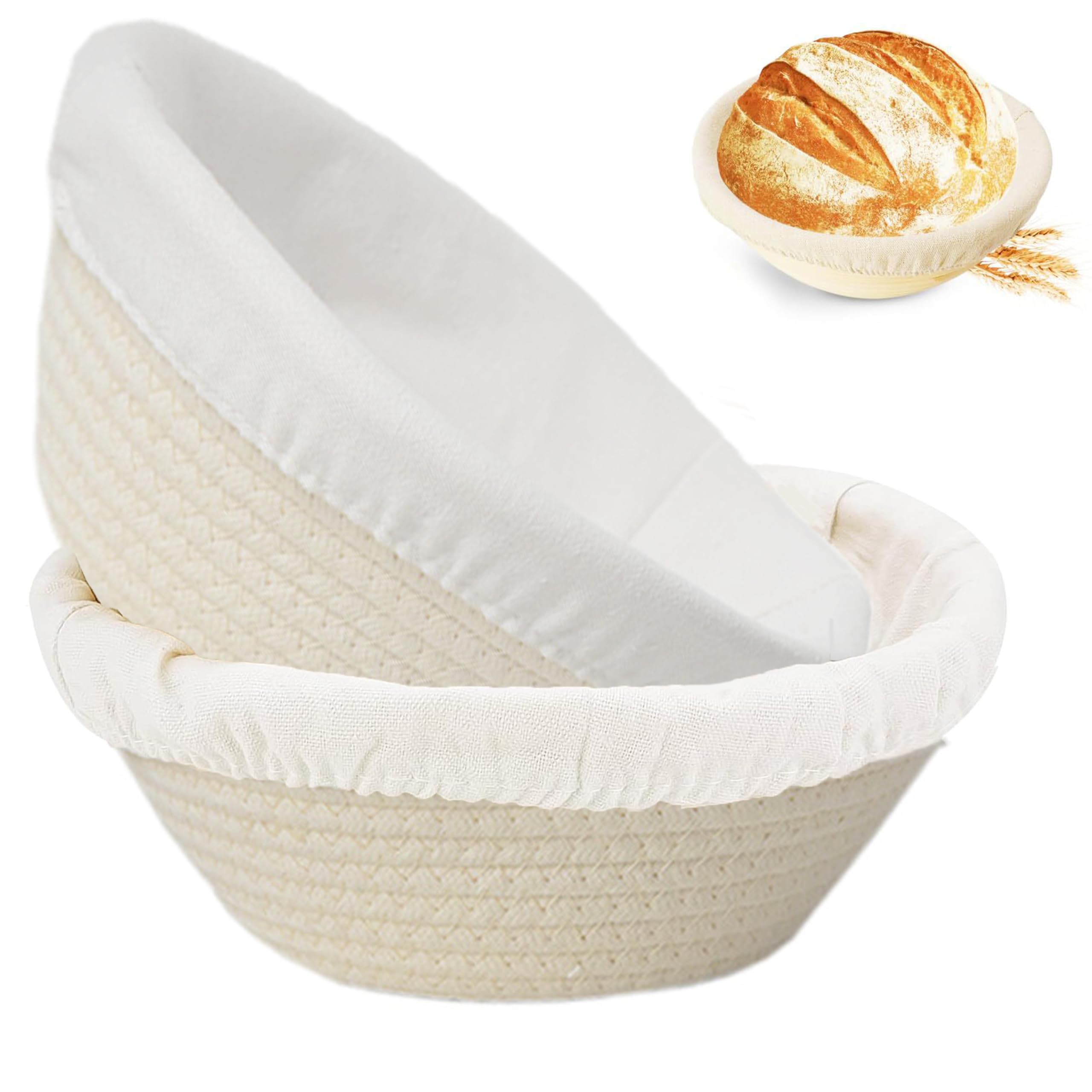 8 Inch 2 PCS Round Banneton Bread Proofing Basket