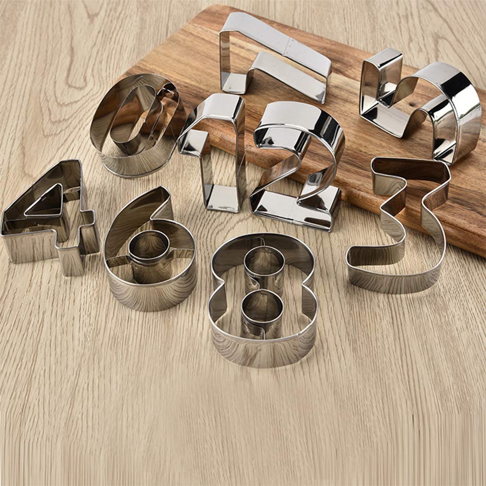 Large Number Cookie Cutters 9Pcs Biscuits Stainless Steel Cutter Set Fondant Cake Decorating Tools
