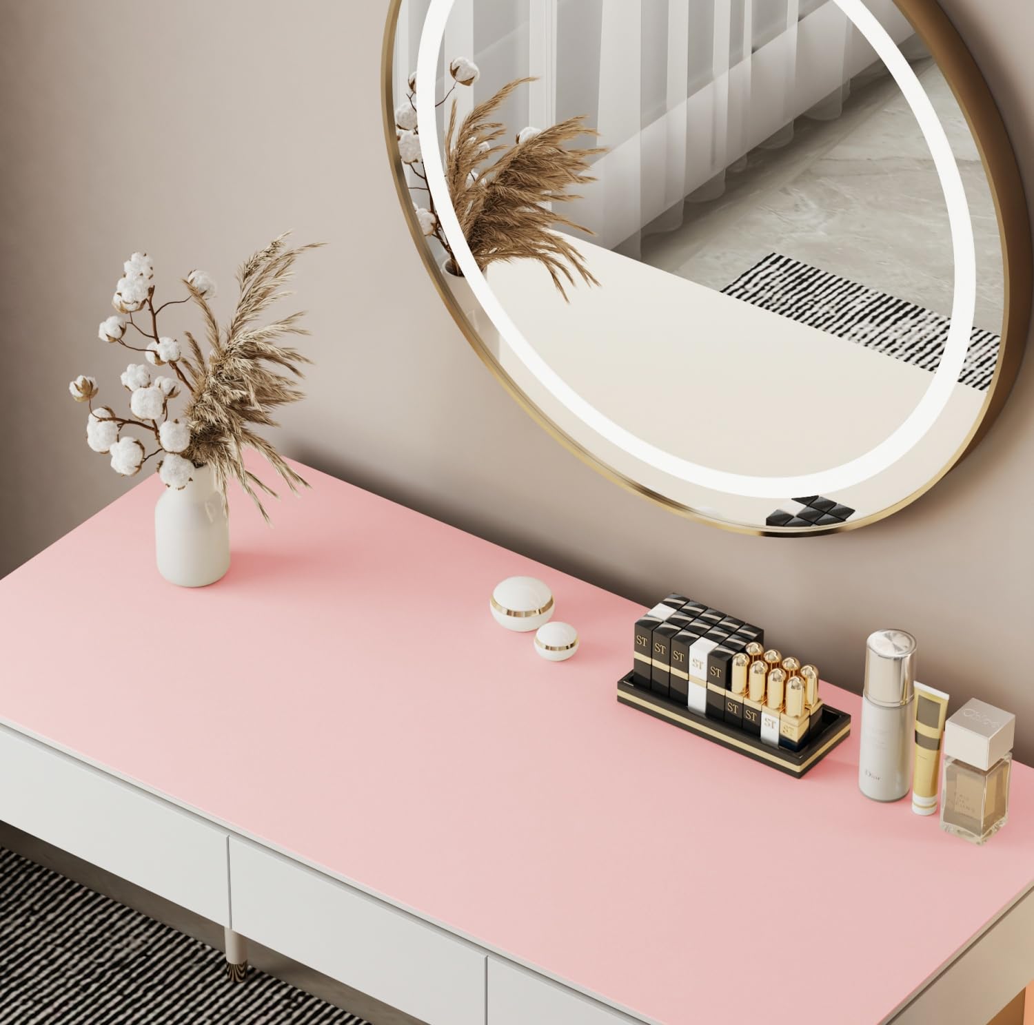 Metui 39.37 * 15.7 Large Makeup Mat For Vanity Top Protector, Waterproof, Non-Slip Vanity Mat.Vanity Mat Protector For Makeup,Va