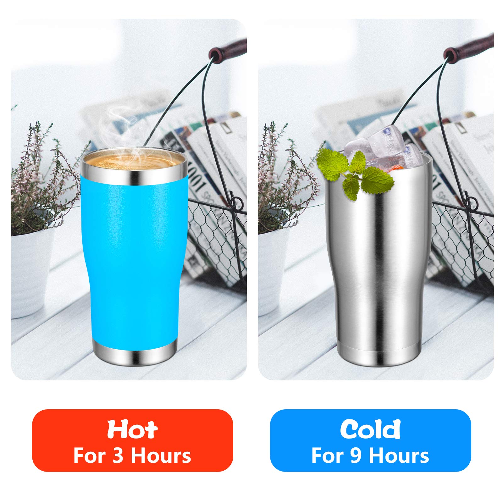 Vegond 20Oz Tumbler Stainless Steel Tumbler Cup With Lid And Straw Vacuum Insulated Double Wall Travel Coffee Mug(Stainless 6 Pa