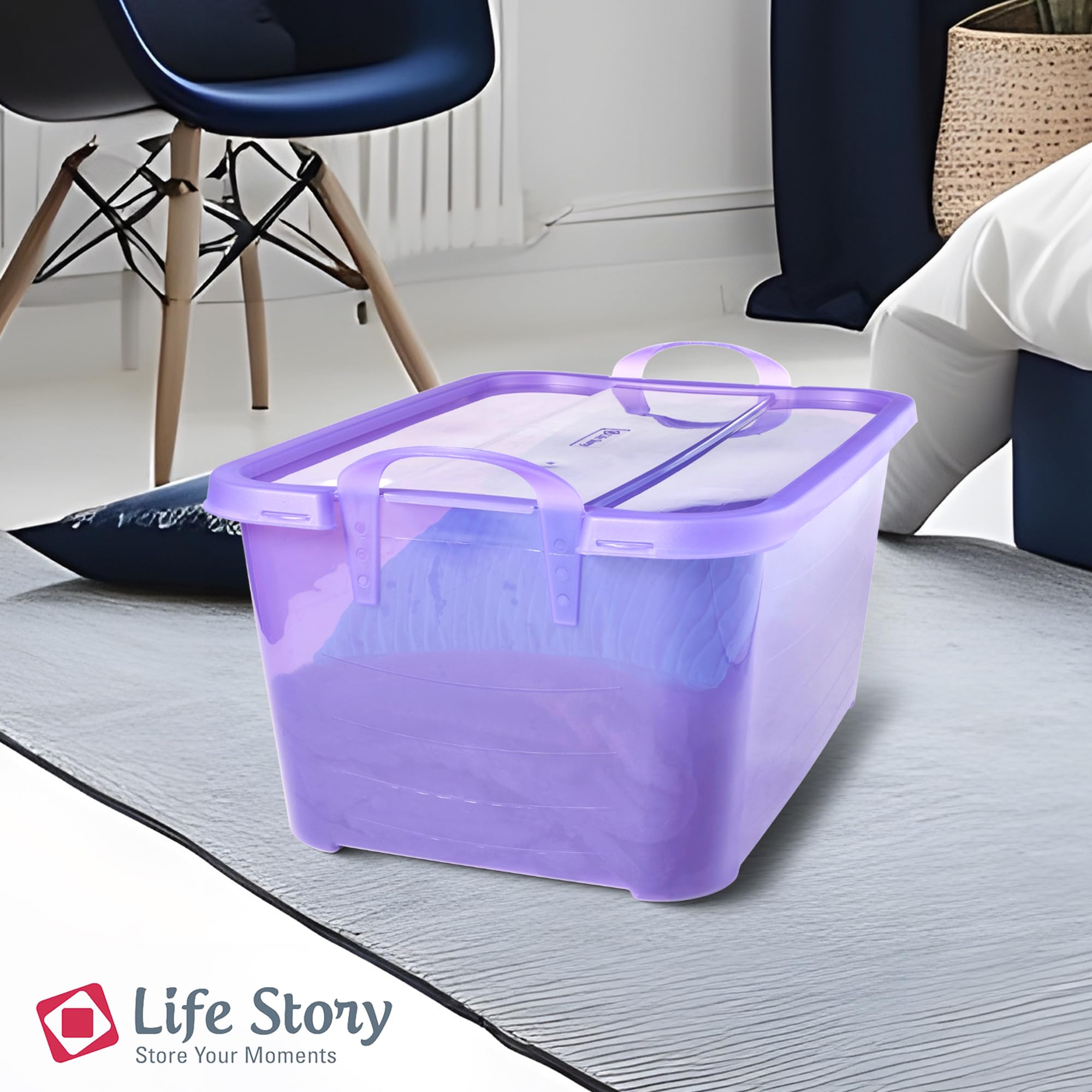 Life Story Stackable 55 Quart Plastic Storage Tote Home Or Office Large Organization Container Bins With Latching Lids And Handl