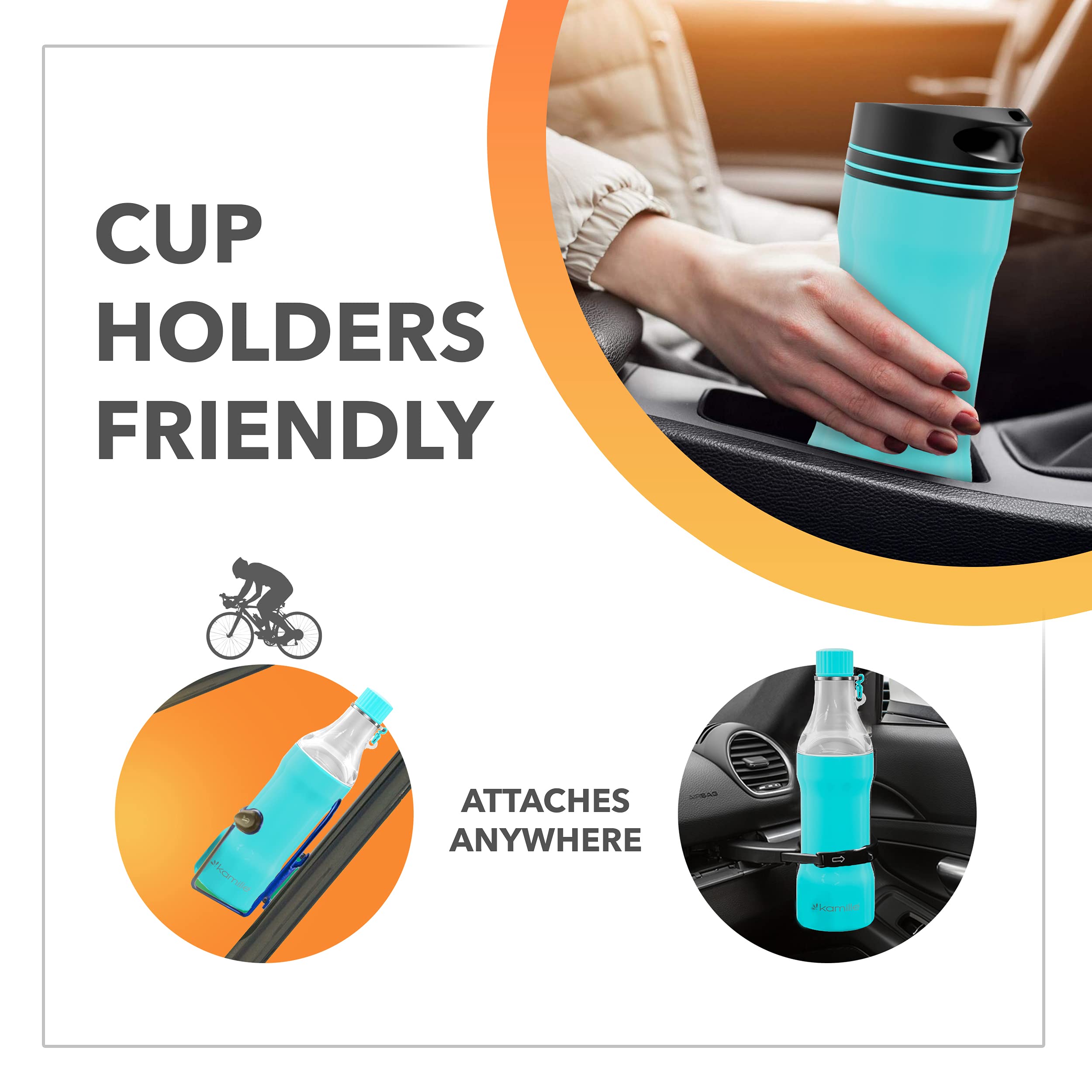 Kamille Travel Coffee Mug, Stainless Steel Coffee Tumbler-Double Wall Thermal Vacuum Insulated Coffee Mug With Lid For Cold, Bpa