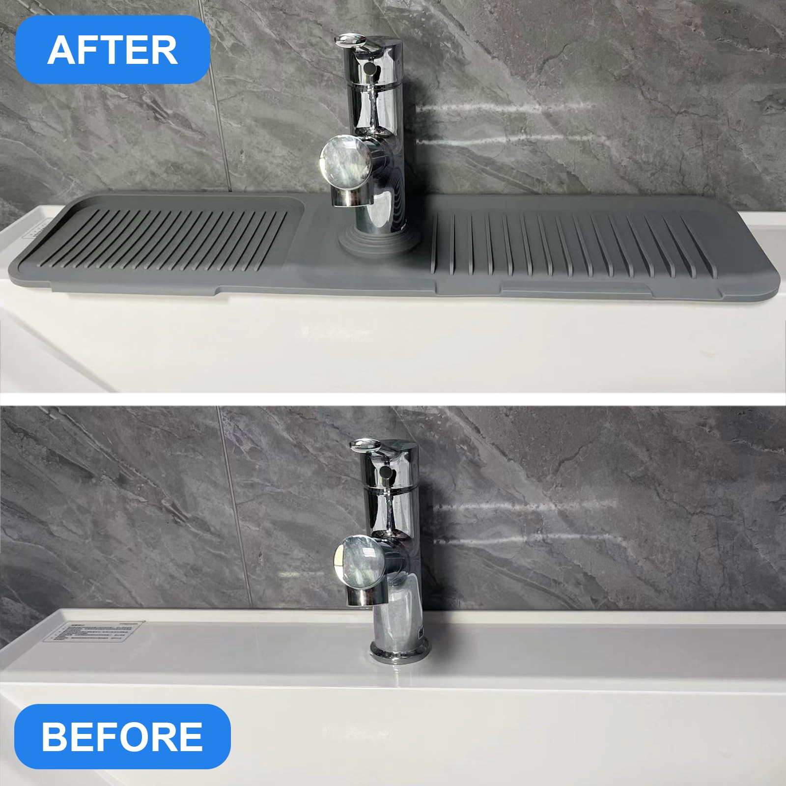 Kitchen Sink Splash Guard, Silicone Draining Mat For Kitchen Sink Sponge Holder Drying Mat For Kitchen Counter Faucet Handle Dri