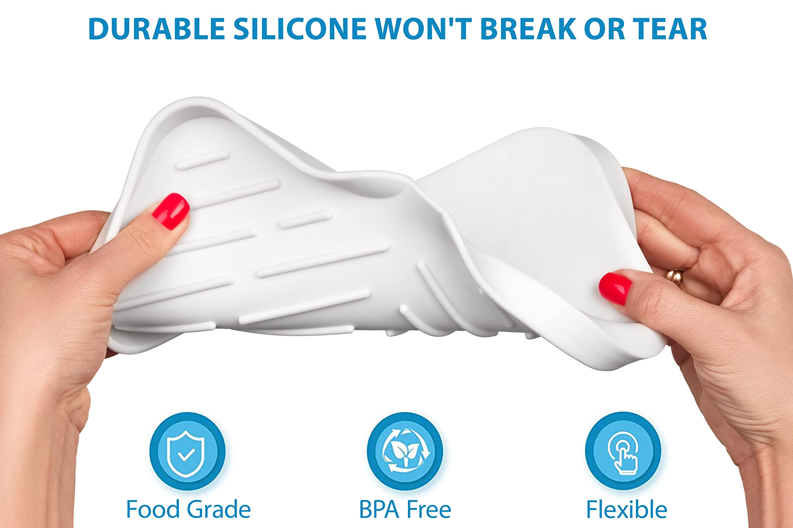 Ag Company 1 Pc Cream Silicone Sink Tray For Dish Sponge Holder | Silicone Sponge Holder For Kitchen Sink | Soap Tray For Kitche