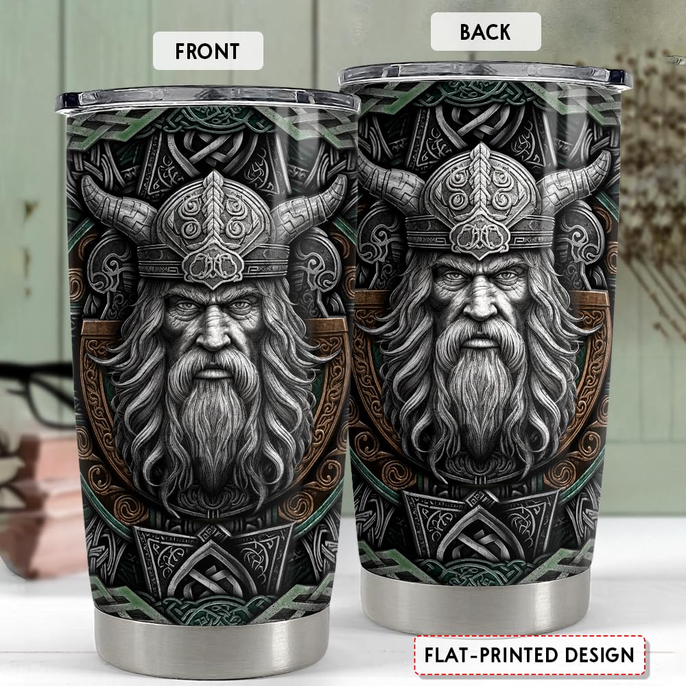 Viking Cup Tumbler 20oz Viking Gifts for Men Vikings Stainless Steel Insulated Tumblers Coffee Travel Mug Gift for Birthday Chri