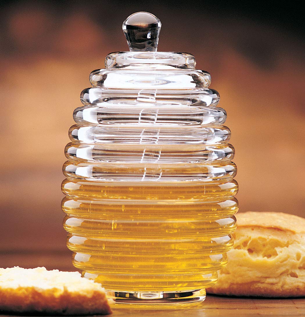Prodyne Acrylic Honey Jar With Server, Off-White Medium