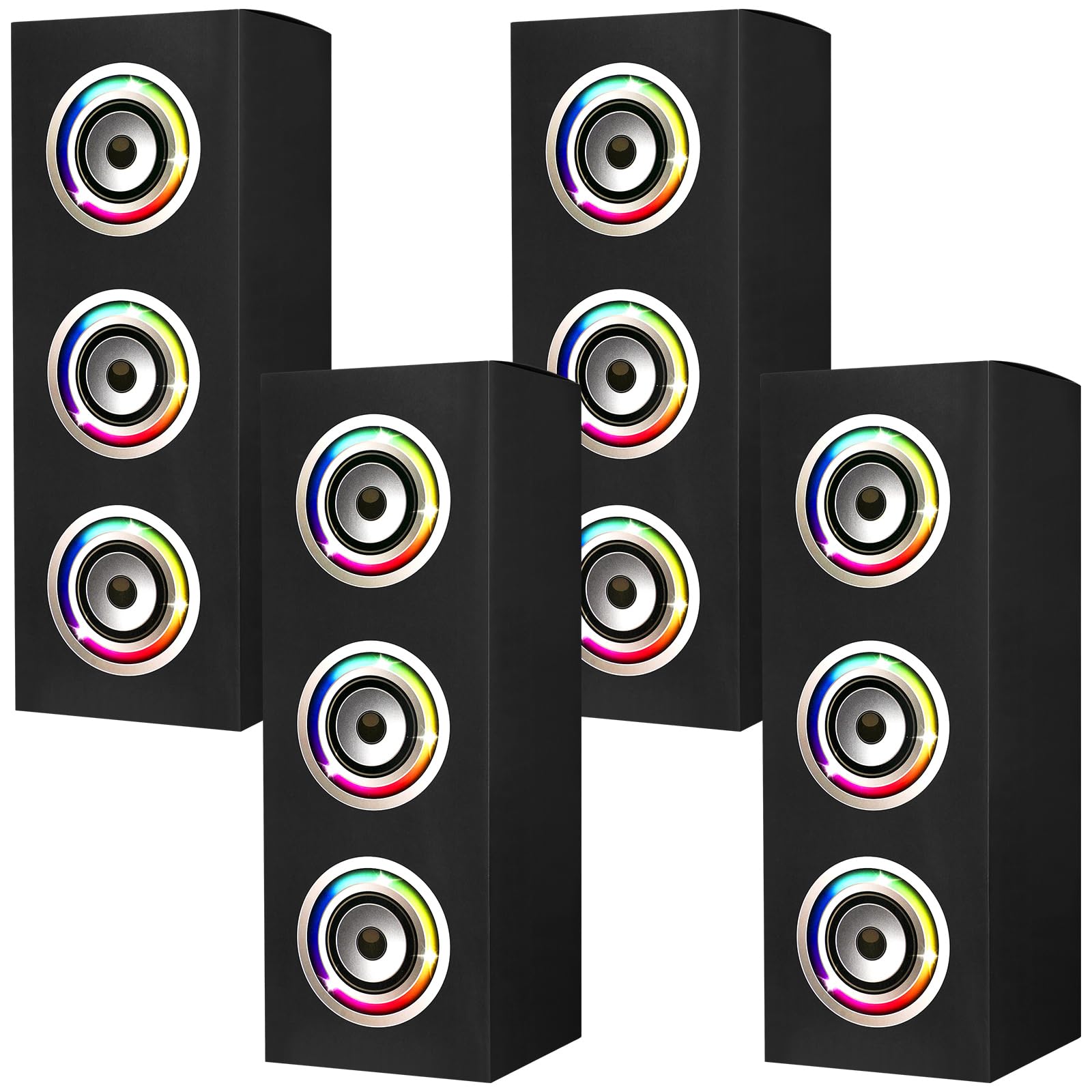 Humyoun 4 Pcs 80s 90s Party Decorations Hip Hop Party Favor 16.5 x 5.9 x 5.9 Inches Large Paper Boombox Boxes for Retro 1980s 19