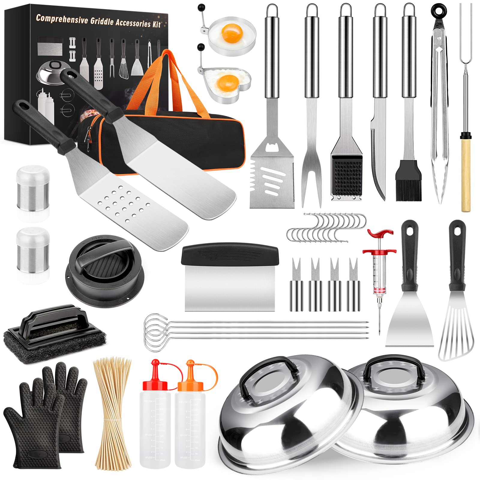 Griddle Accessories Kit, 144 Pcs Griddle Grill Tools Set For Blackstone And Camp Chef, Professional Grill Bbq Spatula Set With B